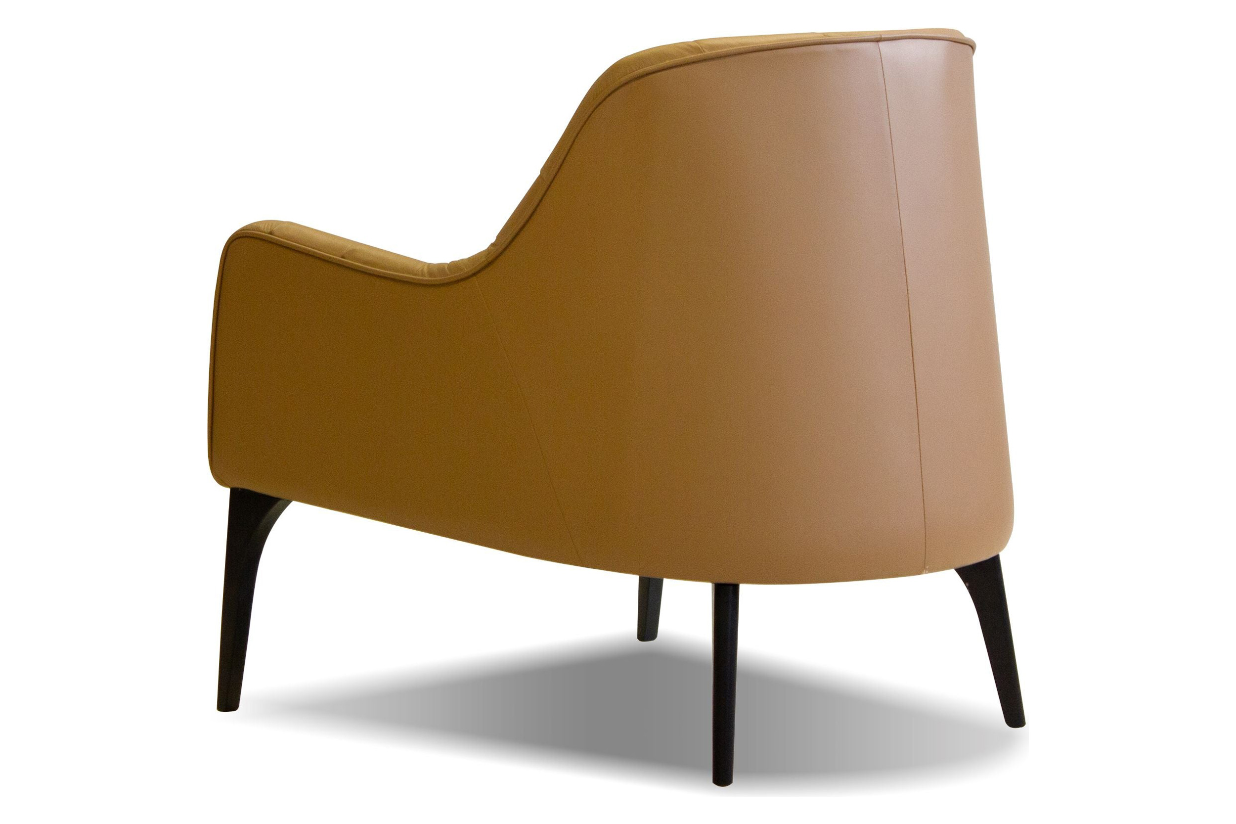 Mobital Ellington Flared Arms Solid Armchair - Caramel, Leather