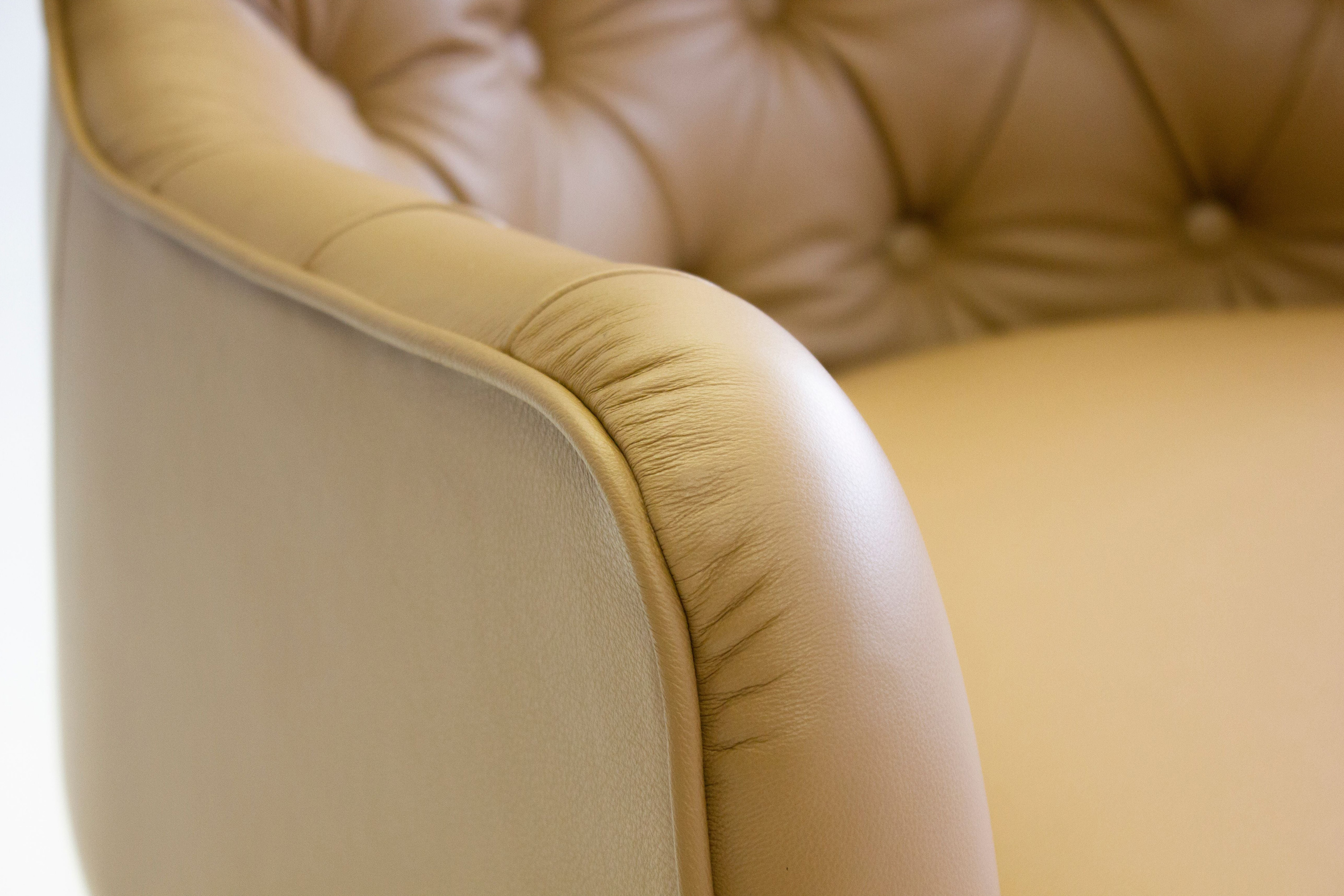 Mobital Ellington Flared Arms Solid Armchair - Caramel, Leather