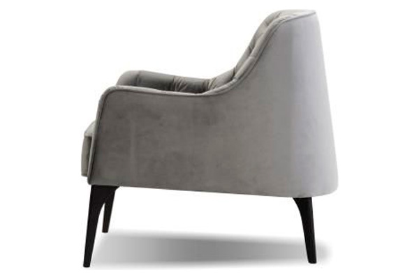 Mobital Ellington Flared Arms Solid Armchair - Graphite Velvet, Fabric
