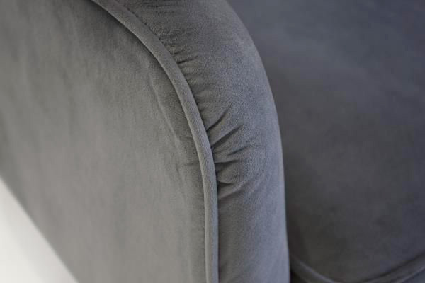 Mobital Ellington Flared Arms Solid Armchair - Graphite Velvet, Fabric