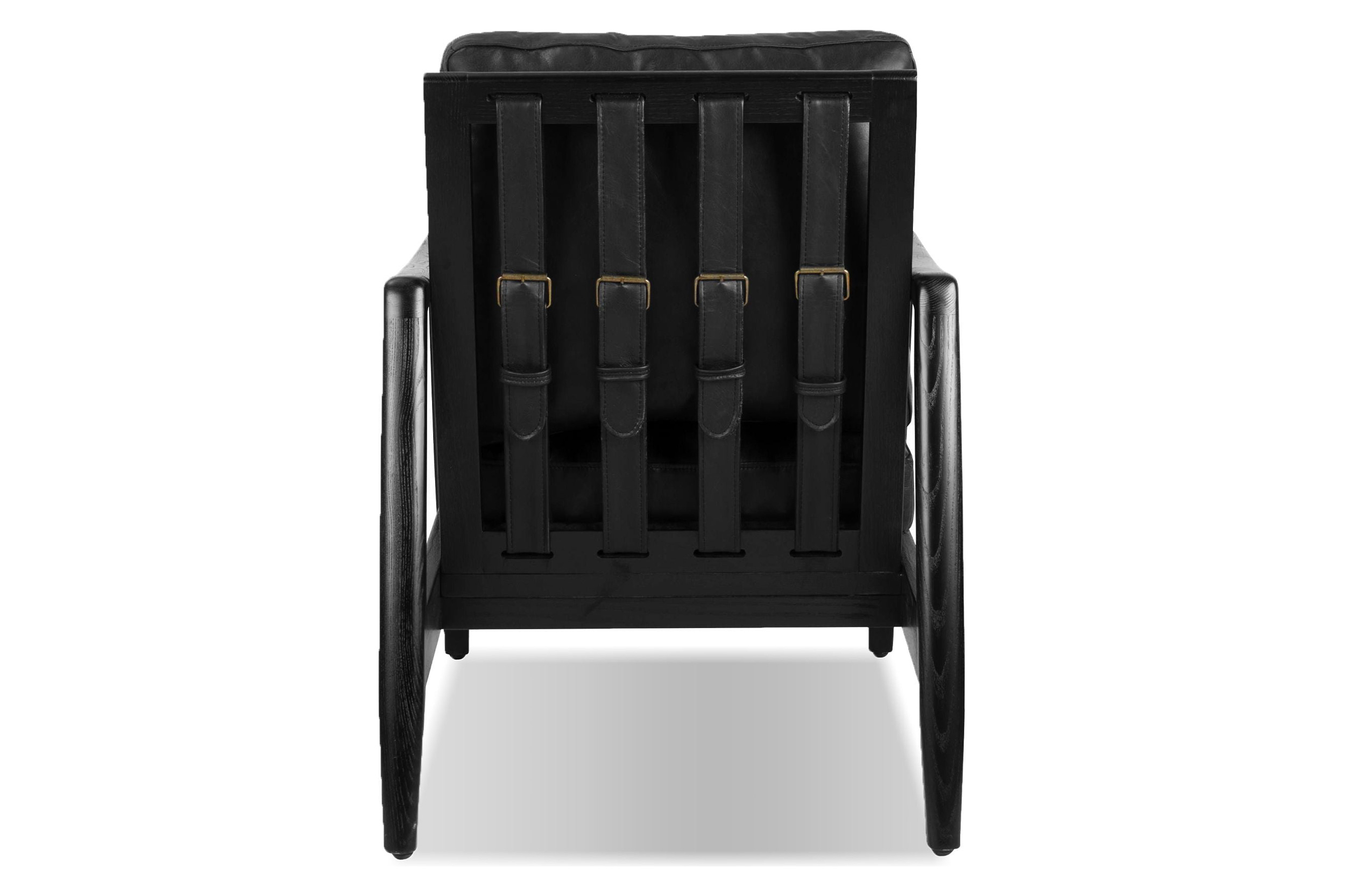 Mobital Craftsman Square Arms Lounge Chair - Black, Leather, Black Matte Frame