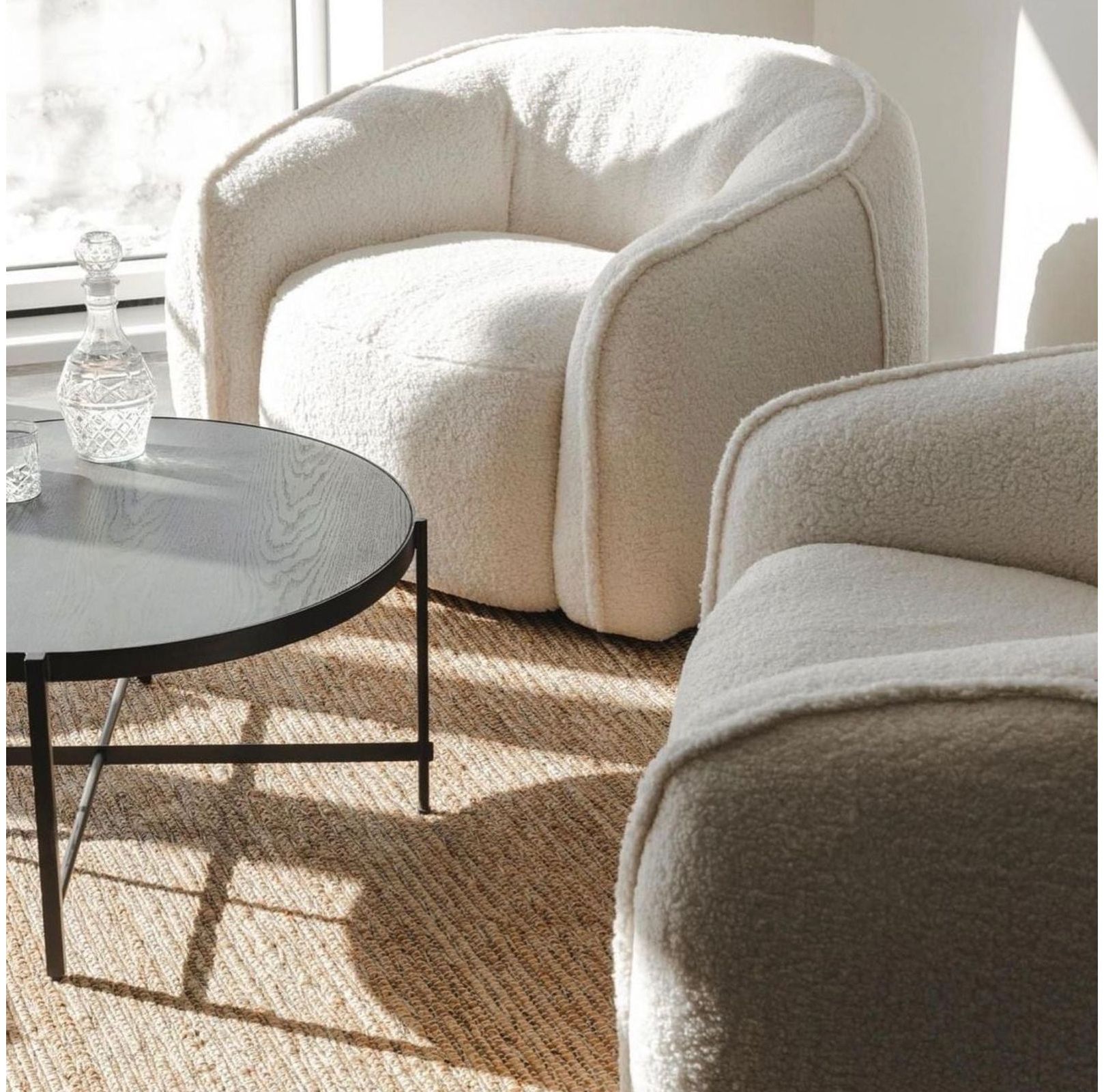 Mobital - Duffy Occasional Chair in Cream Teddy, Fabric