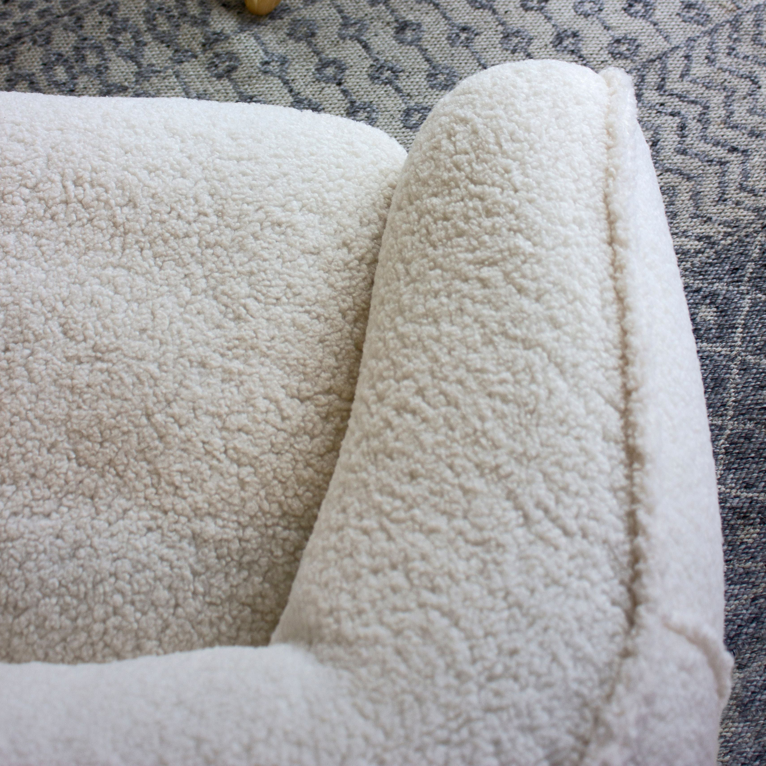 Mobital - Duffy Swivel Lounge Chair in Teddy Cream, Fabric