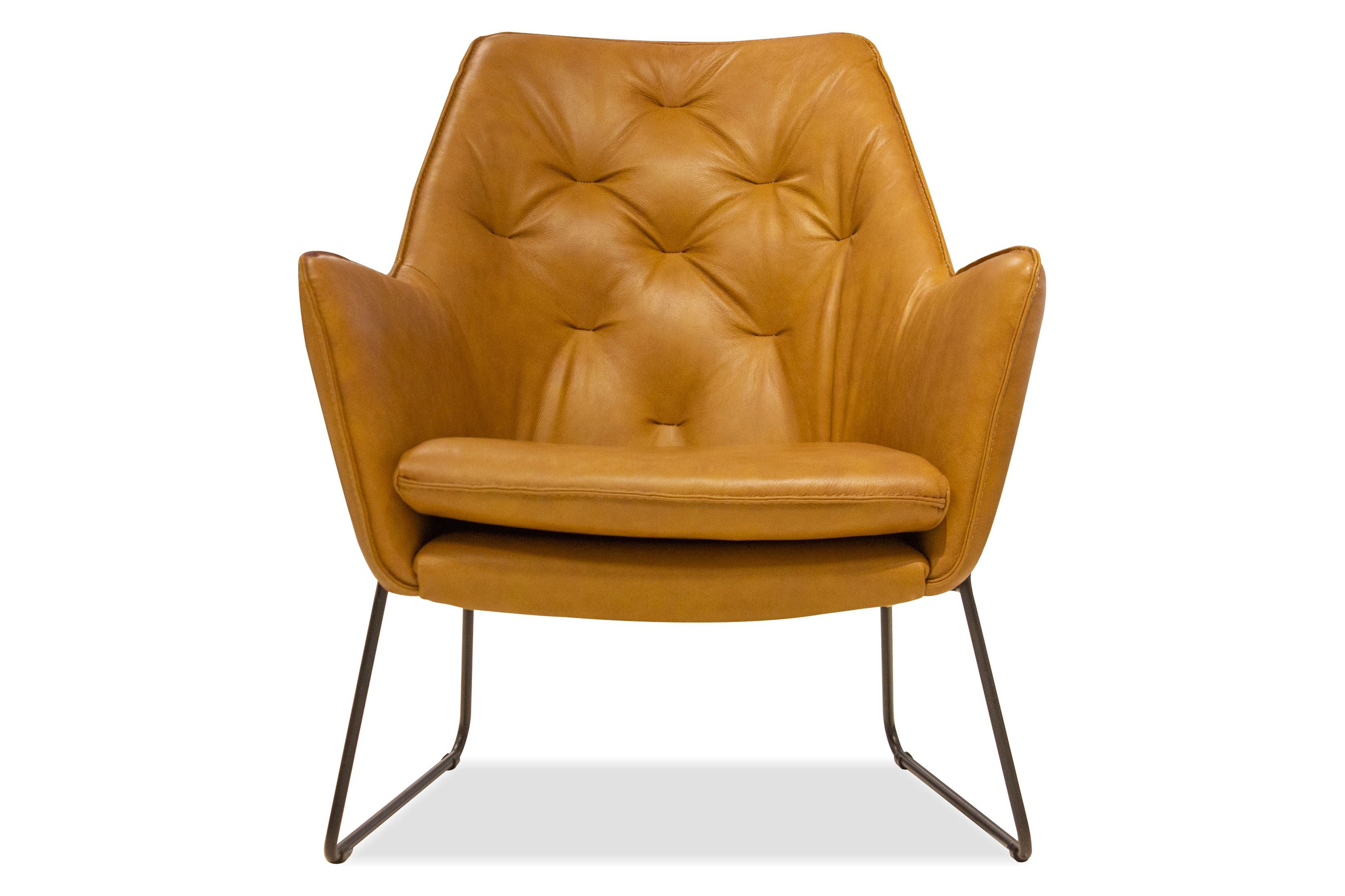 Mobital - Jasmine Flared Arms Lounge Chair in Whiskey, Leather