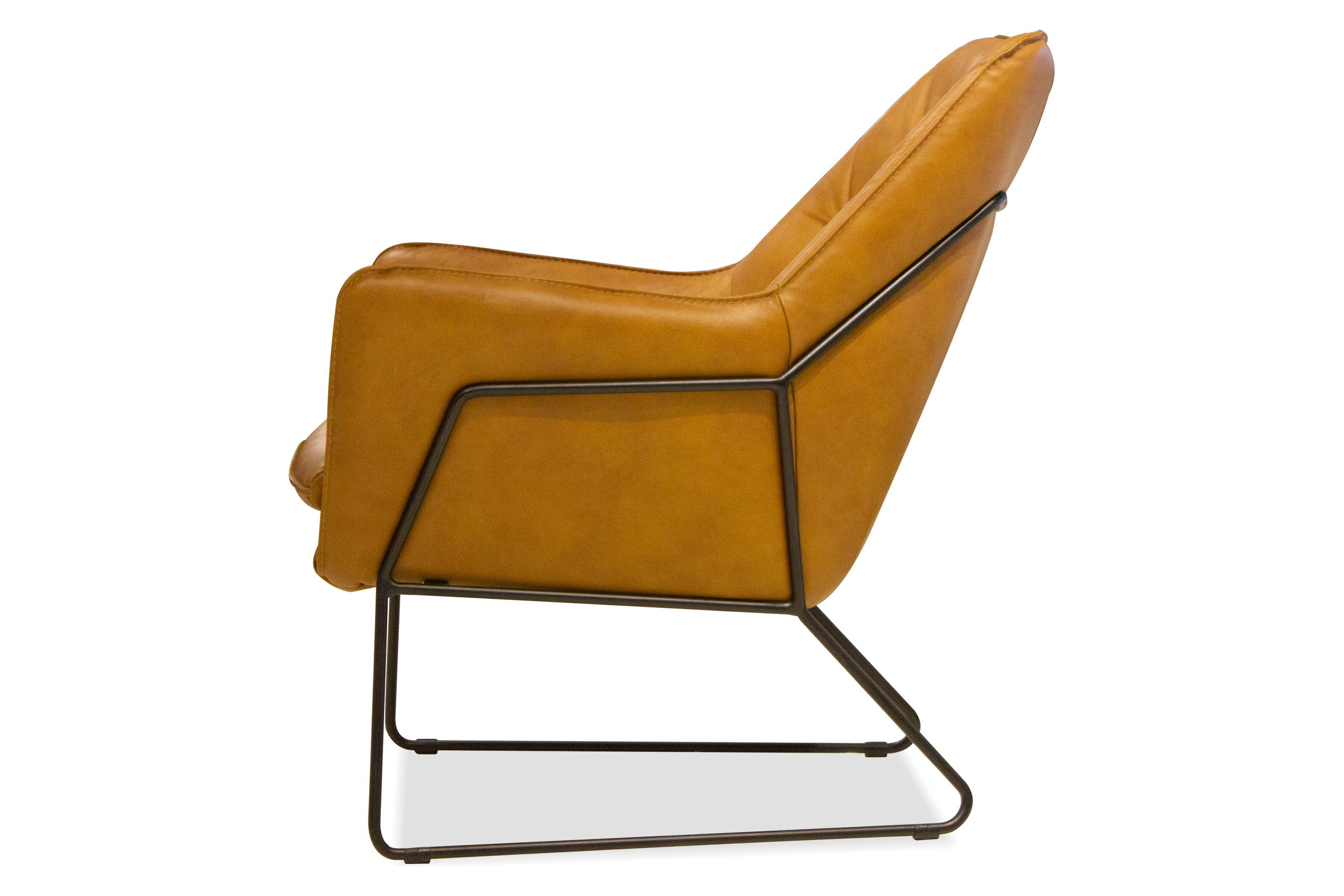Mobital - Jasmine Flared Arms Lounge Chair in Whiskey, Leather