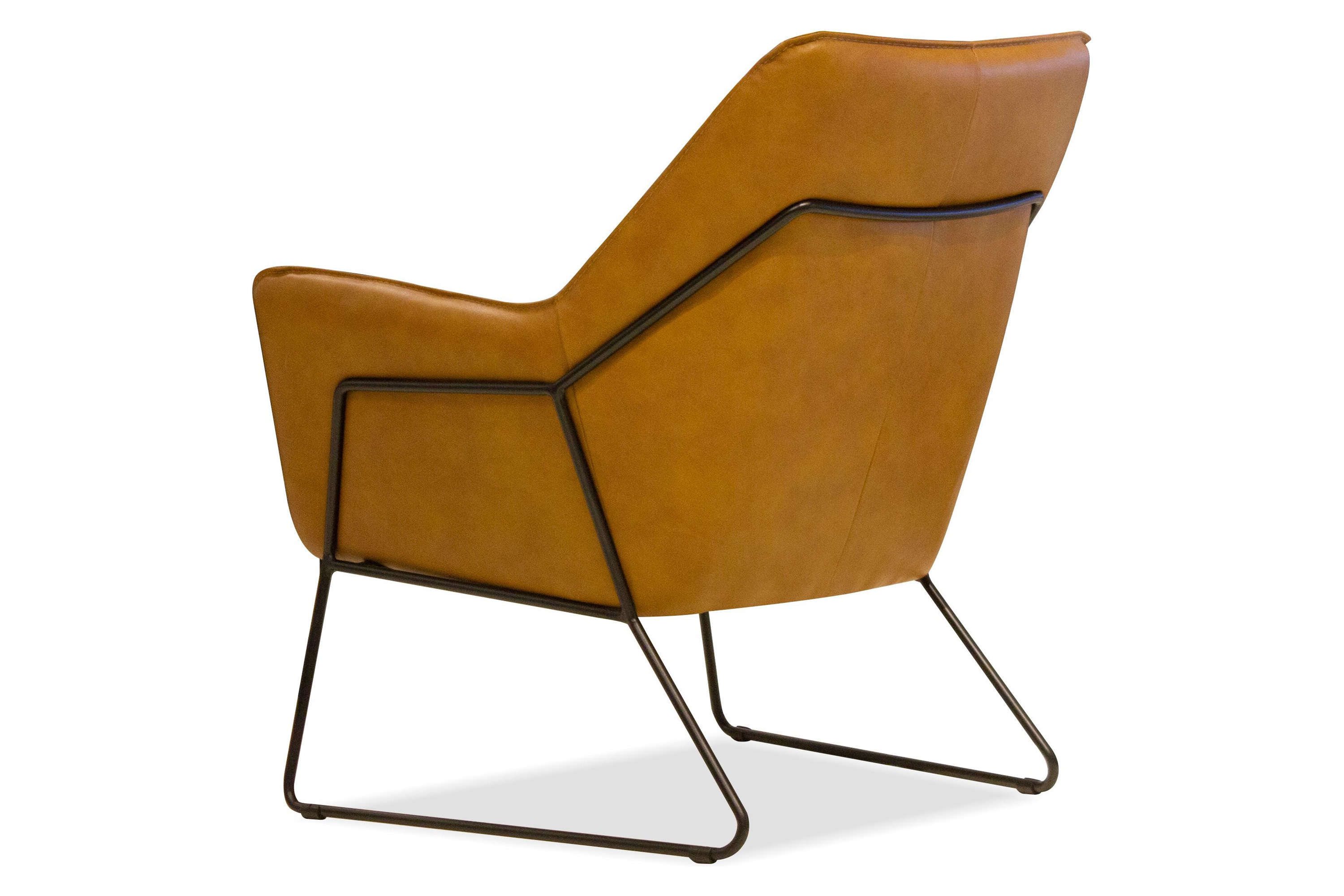 Mobital - Jasmine Flared Arms Lounge Chair in Whiskey, Leather