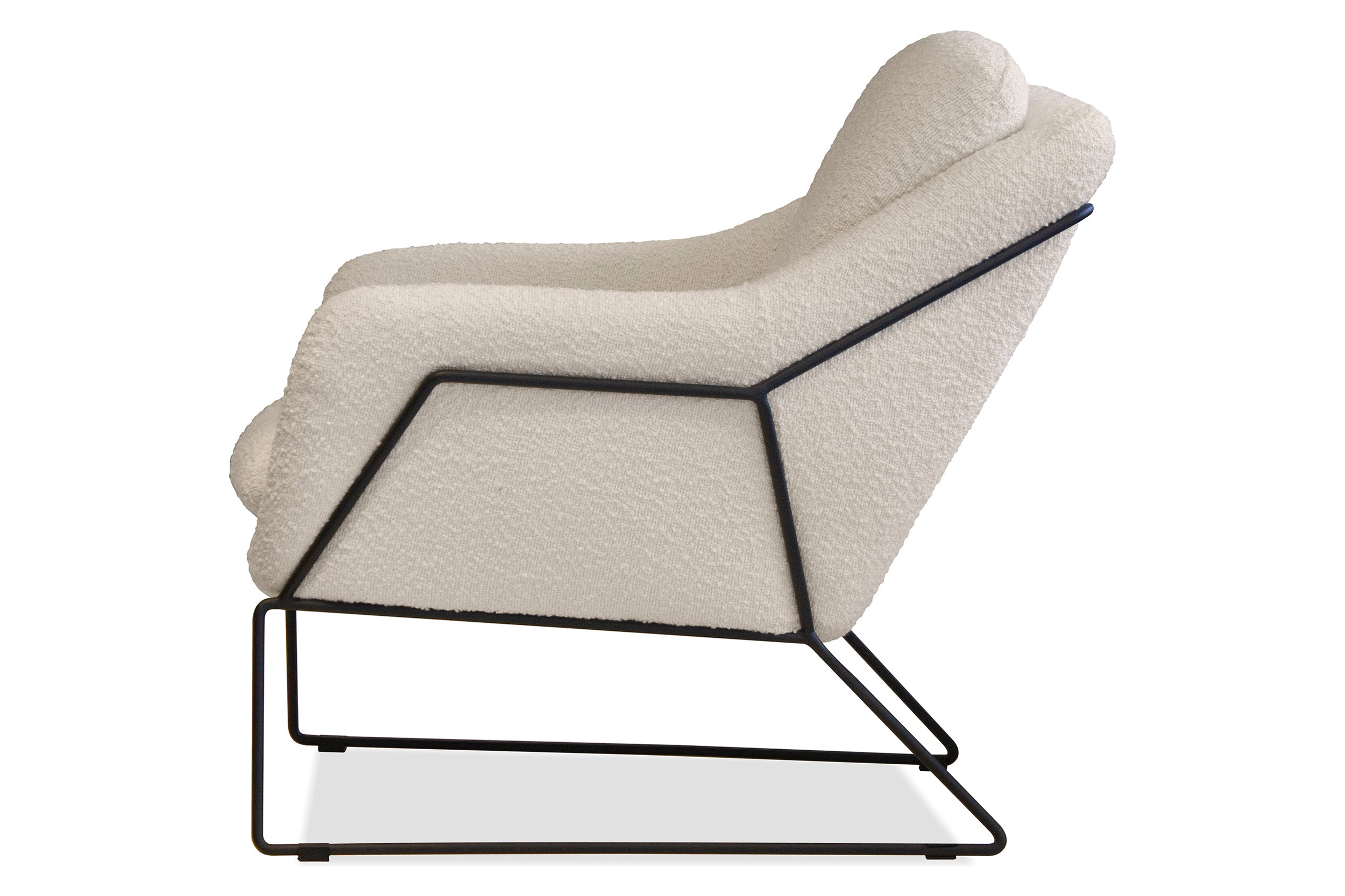 Mobital Jasper Flared Arms Solid Armchair - Cream Boucle, Fabric