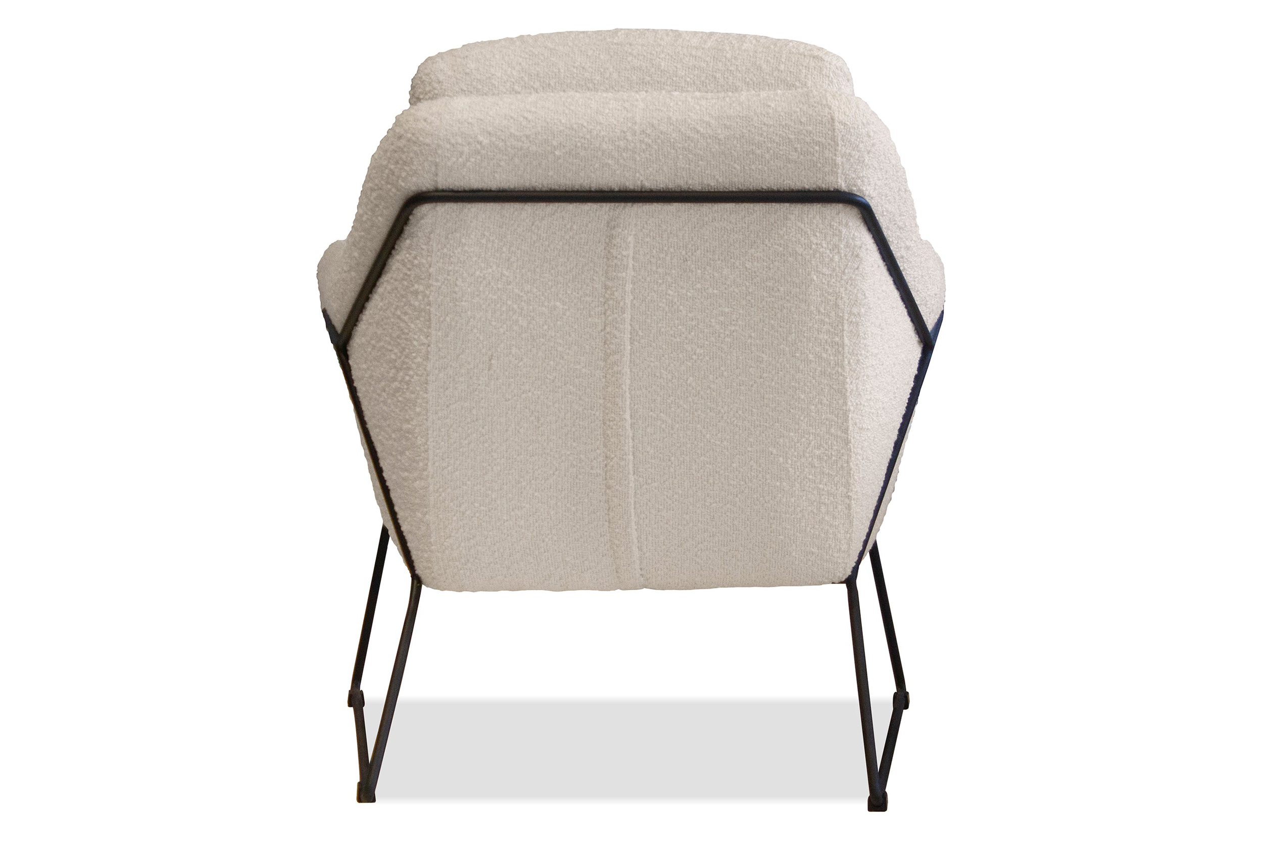 Mobital Jasper Flared Arms Solid Armchair - Cream Boucle, Fabric
