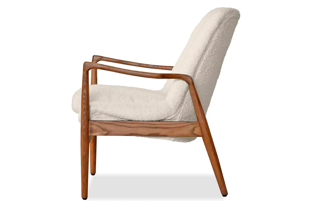 Mobital Reynolds Square Arms Lounge Chair - Cream Boucle, Fabric
