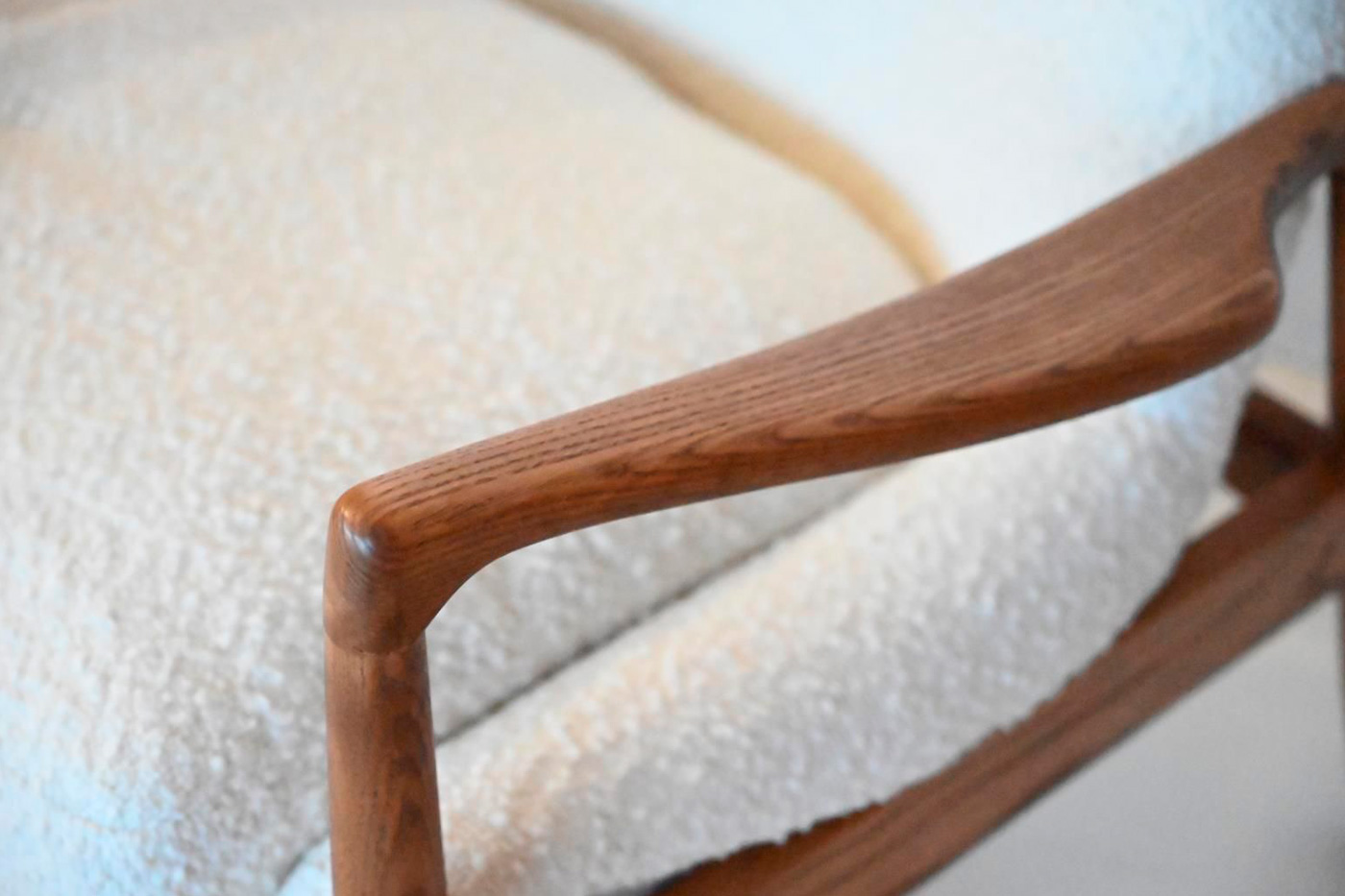 Mobital Reynolds Square Arms Lounge Chair - Cream Boucle, Fabric