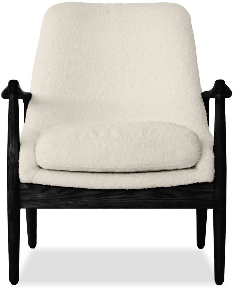 Mobital Reynolds Square Arms Lounge Chair - Cream Boucle/Black Ash, Fabric