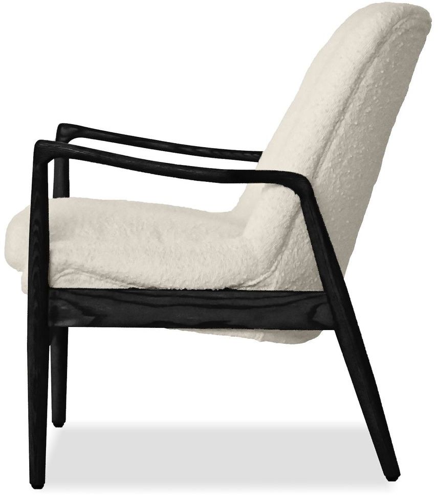 Mobital Reynolds Square Arms Lounge Chair - Cream Boucle/Black Ash, Fabric
