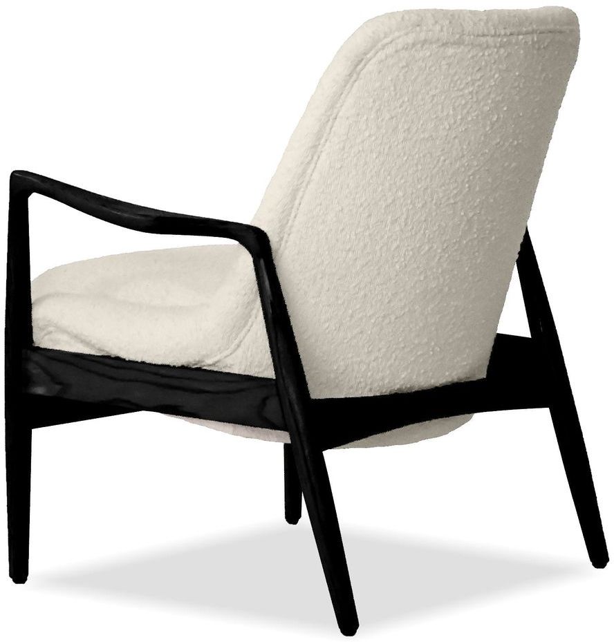 Mobital Reynolds Square Arms Lounge Chair - Cream Boucle/Black Ash, Fabric
