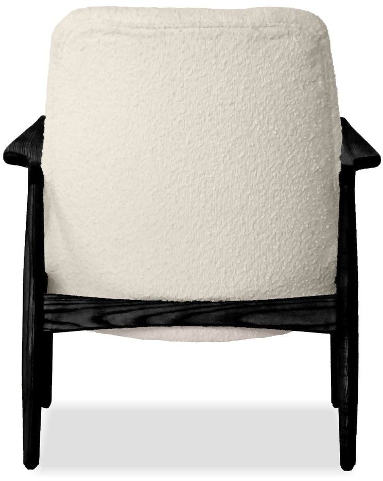 Mobital Reynolds Square Arms Lounge Chair - Cream Boucle/Black Ash, Fabric