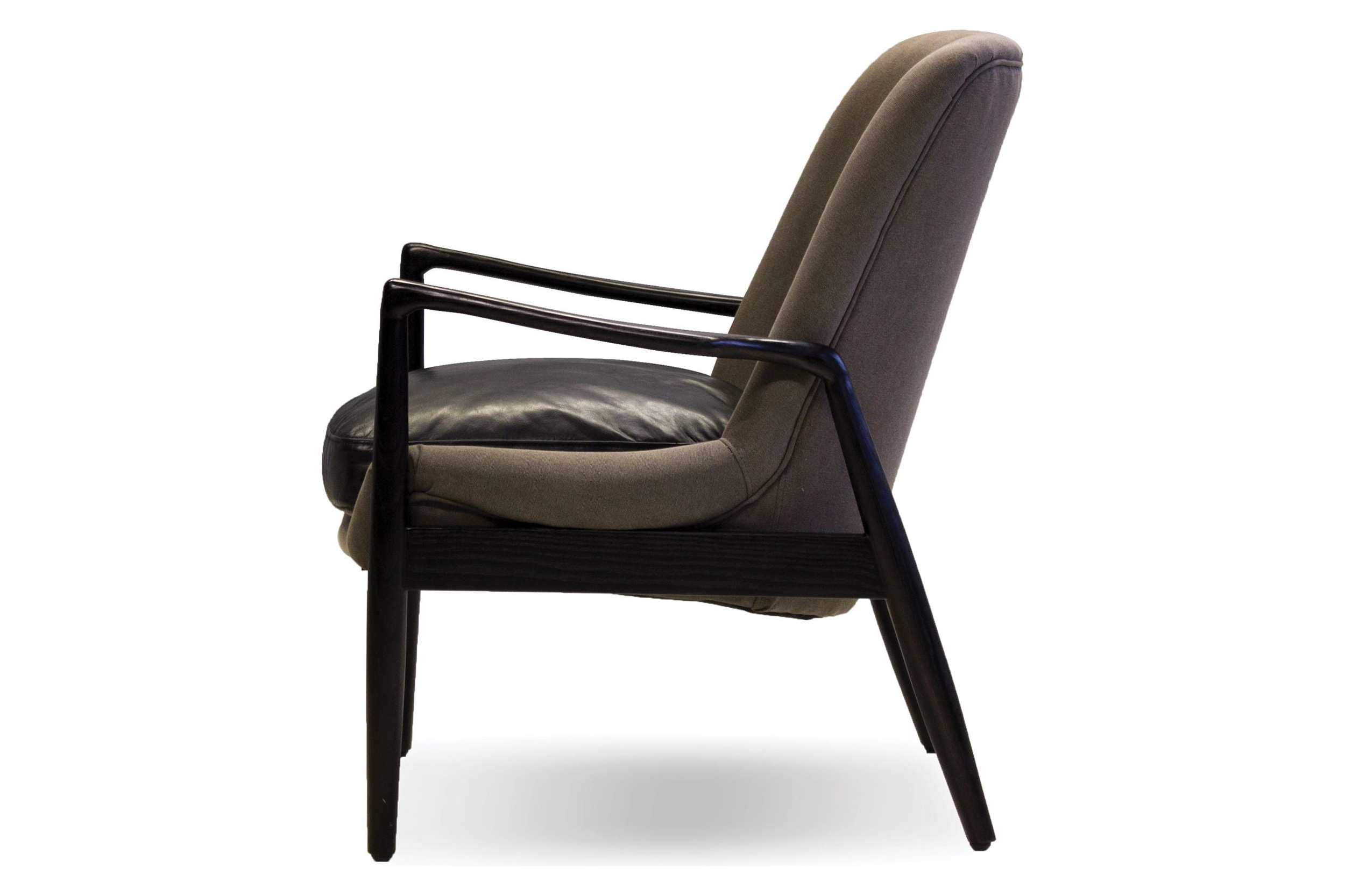 Mobital Reynolds Square Arms Lounge Chair - Gray/Black, Fabric