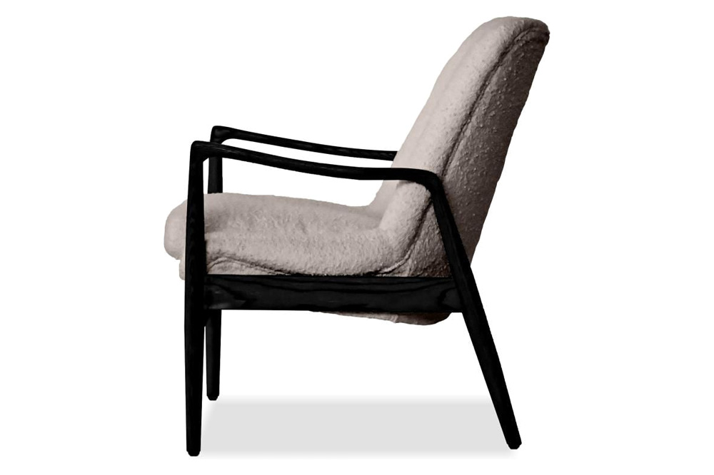 Mobital Reynolds Square Arms Lounge Chair - Smoke Boucle, Fabric