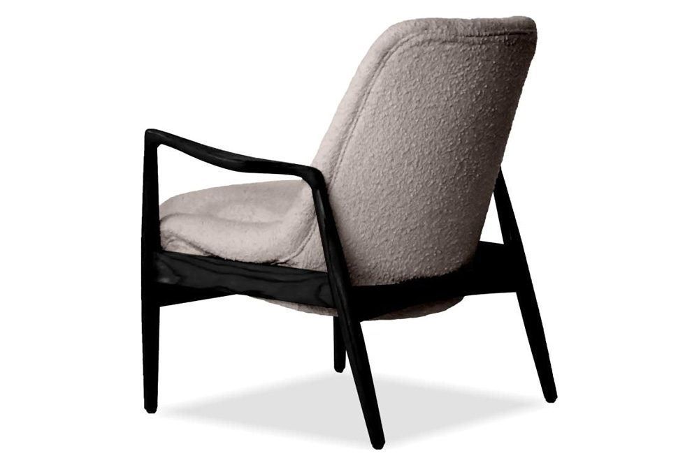Mobital Reynolds Square Arms Lounge Chair - Smoke Boucle, Fabric