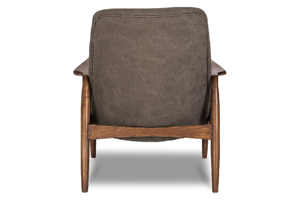 Mobital Reynolds Square Arms Lounge Chair - Gray, Leather/Fabric