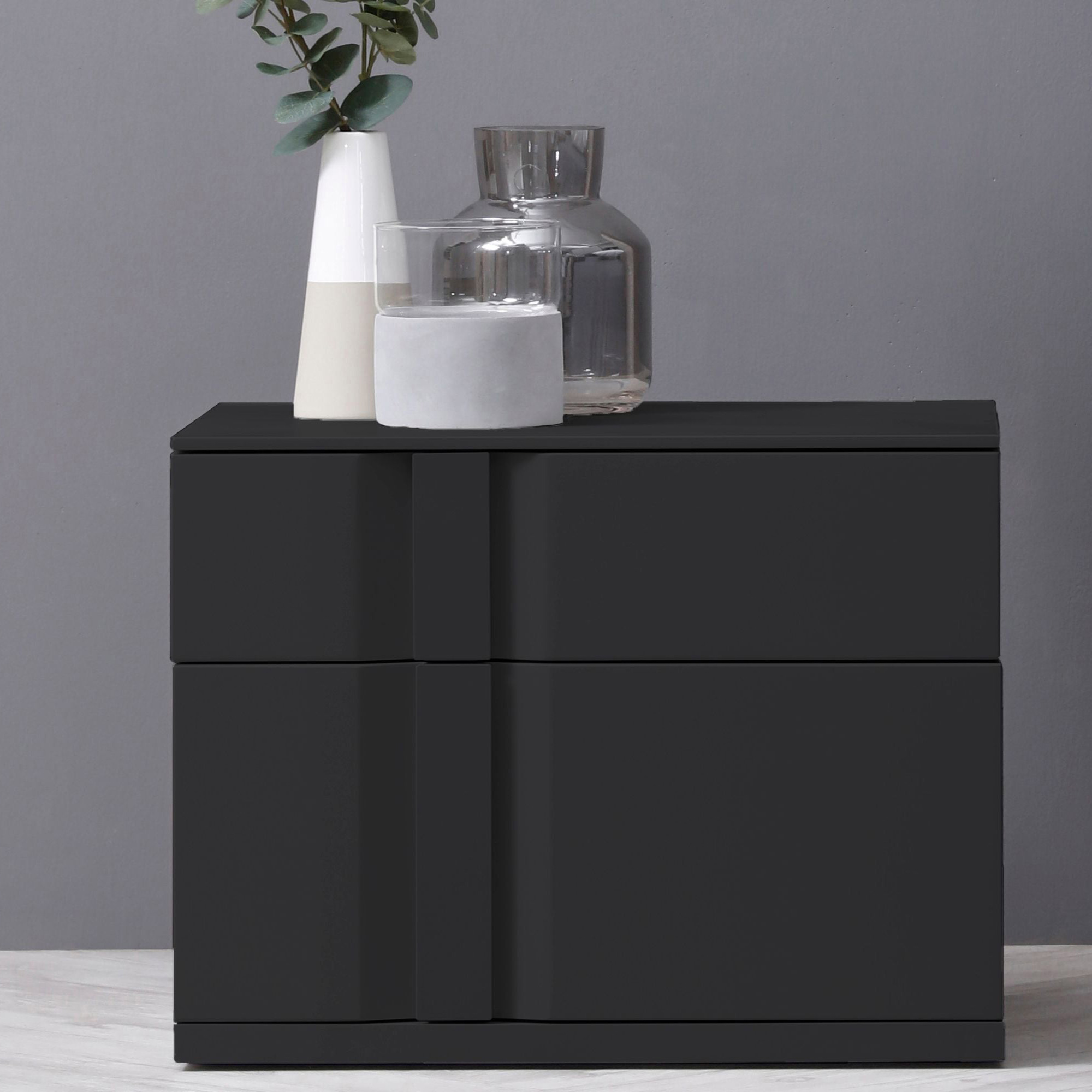 Mobital Carbon Night Table - Matte Black, Left Facing