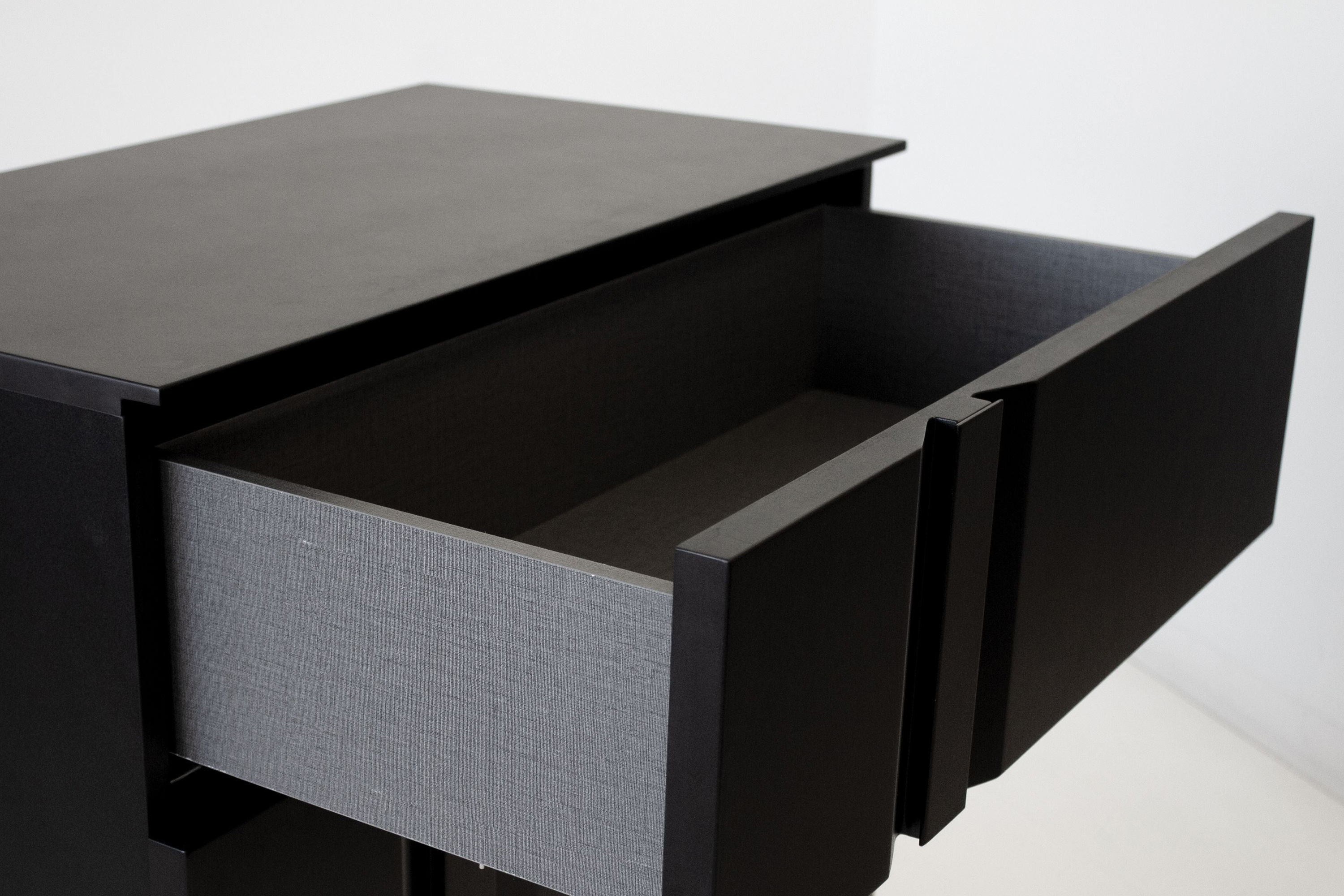 Mobital Carbon Night Table - Matte Black, Left Facing