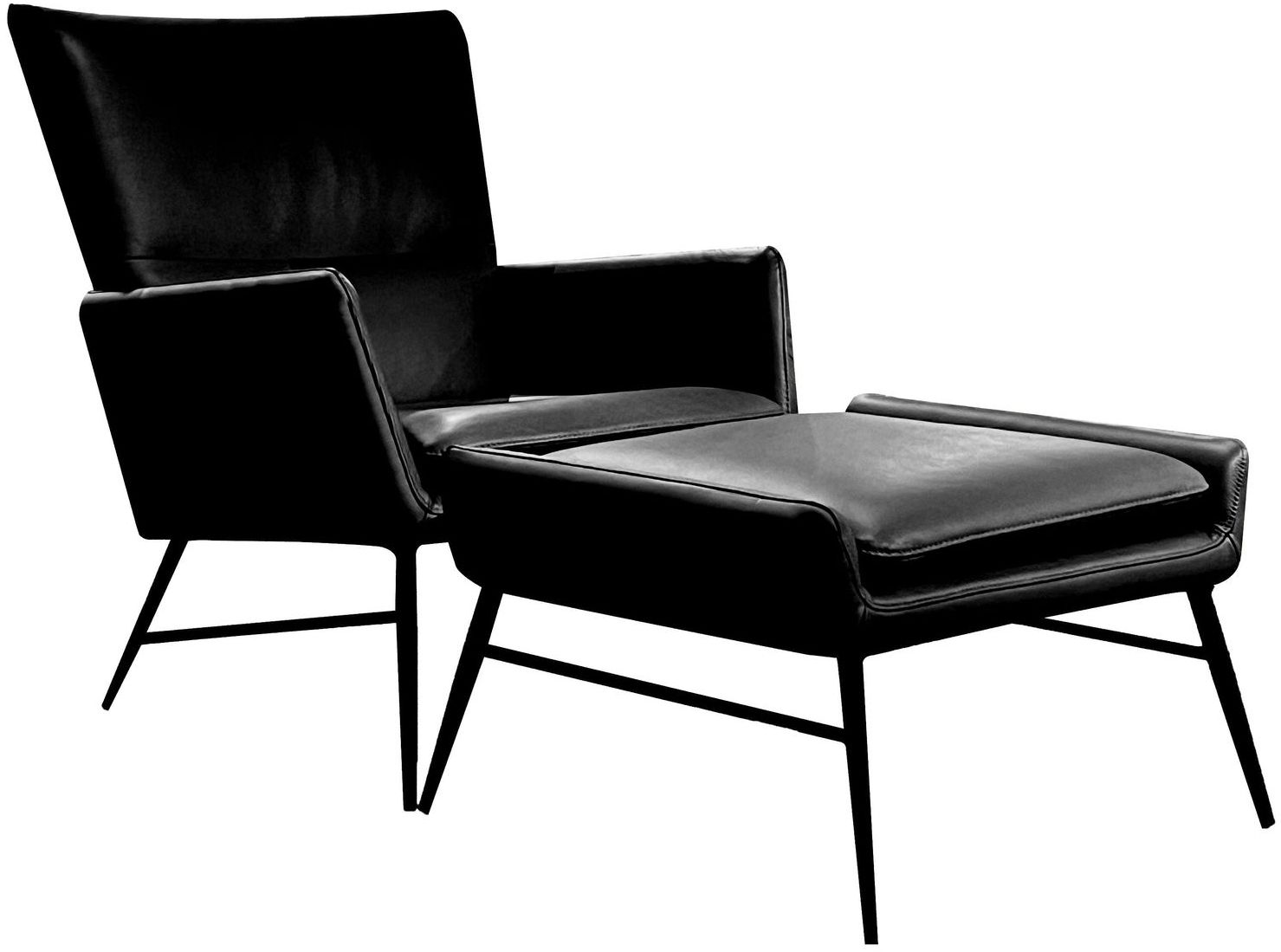 Mobital Morisson Otttoman - Vintage Black, Leather