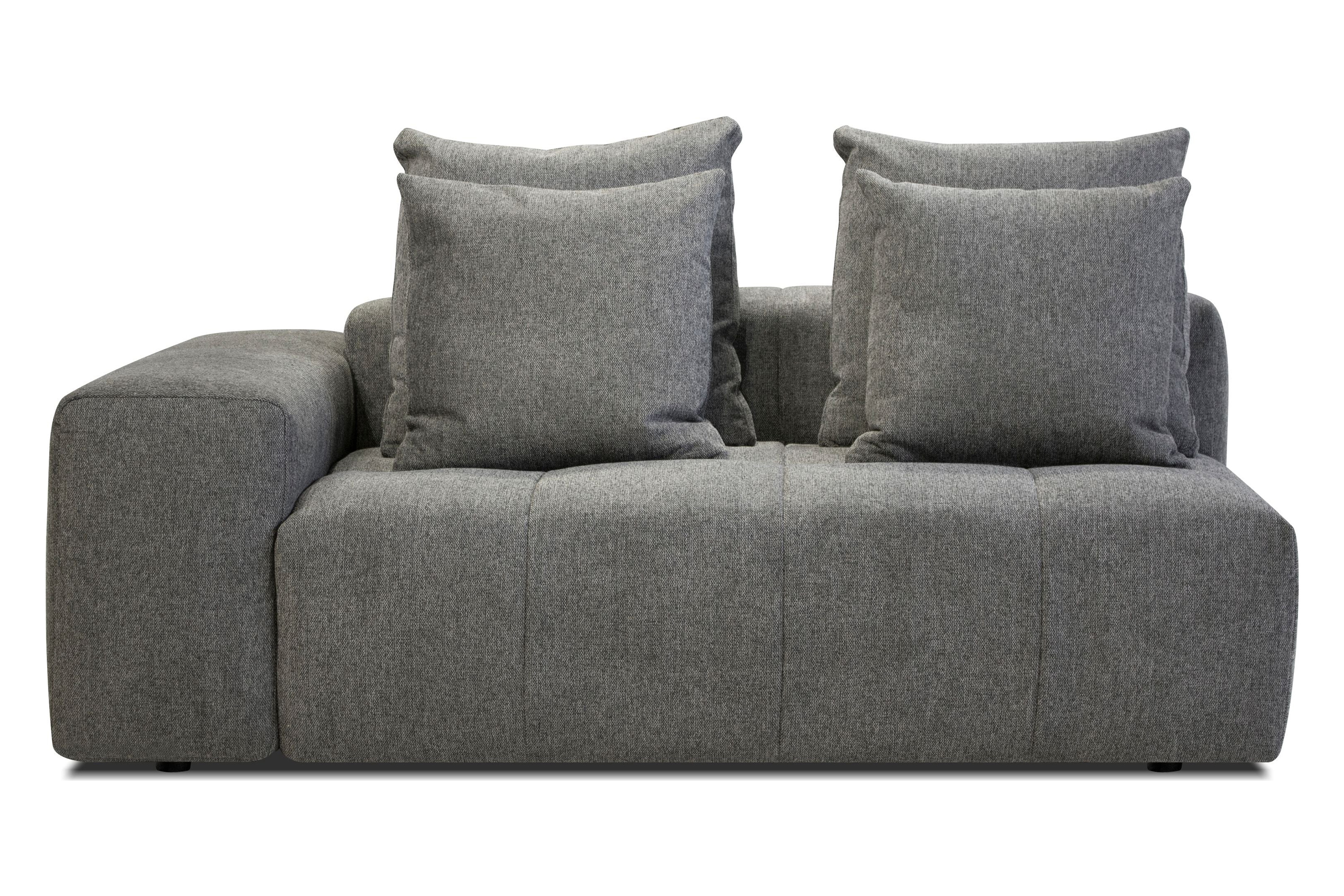 Mobital - Mallow Piece of Sectional in Gray Chenille, Fabric