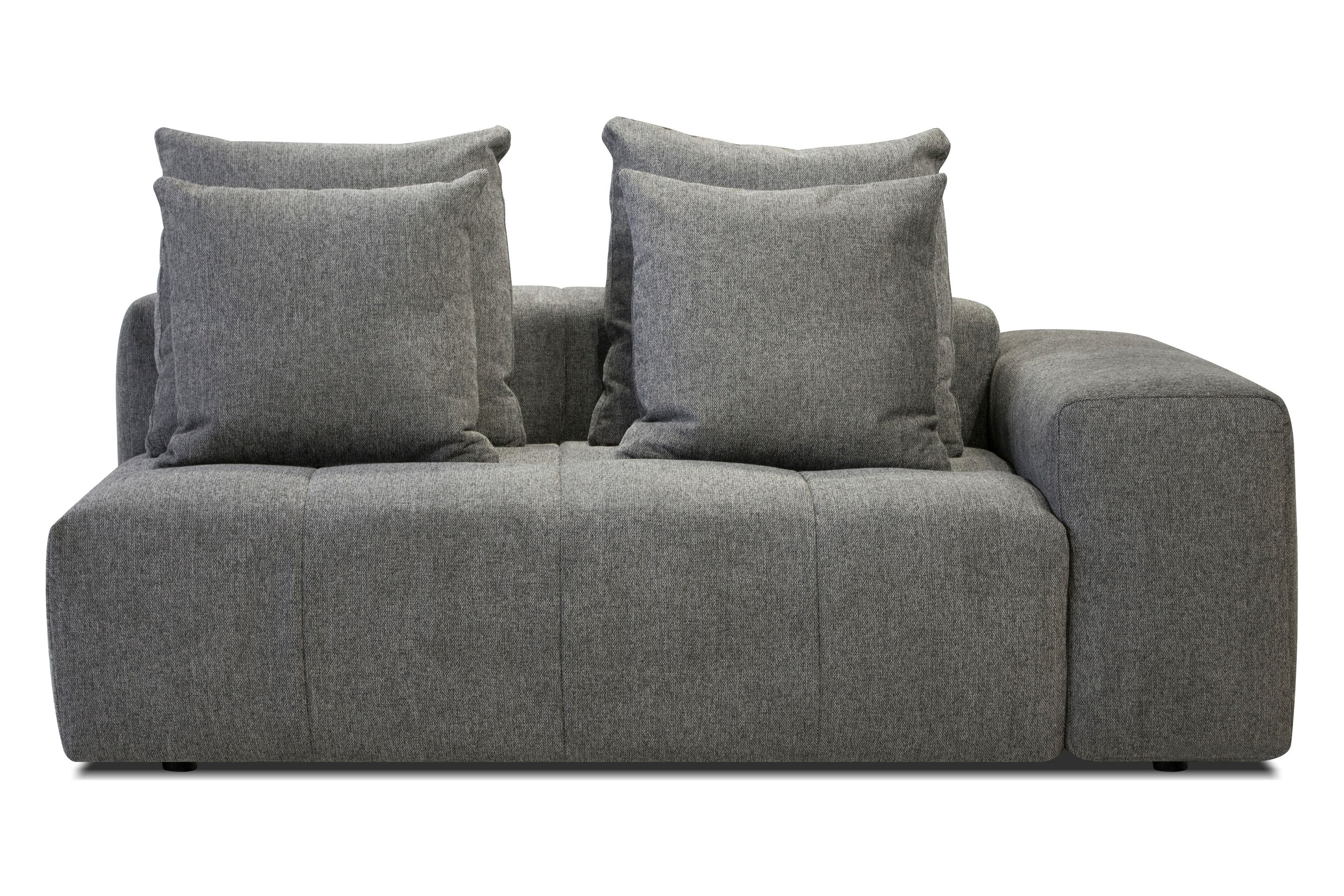 Mobital - Mallow Piece of Sectional in Gray Chenille, Fabric