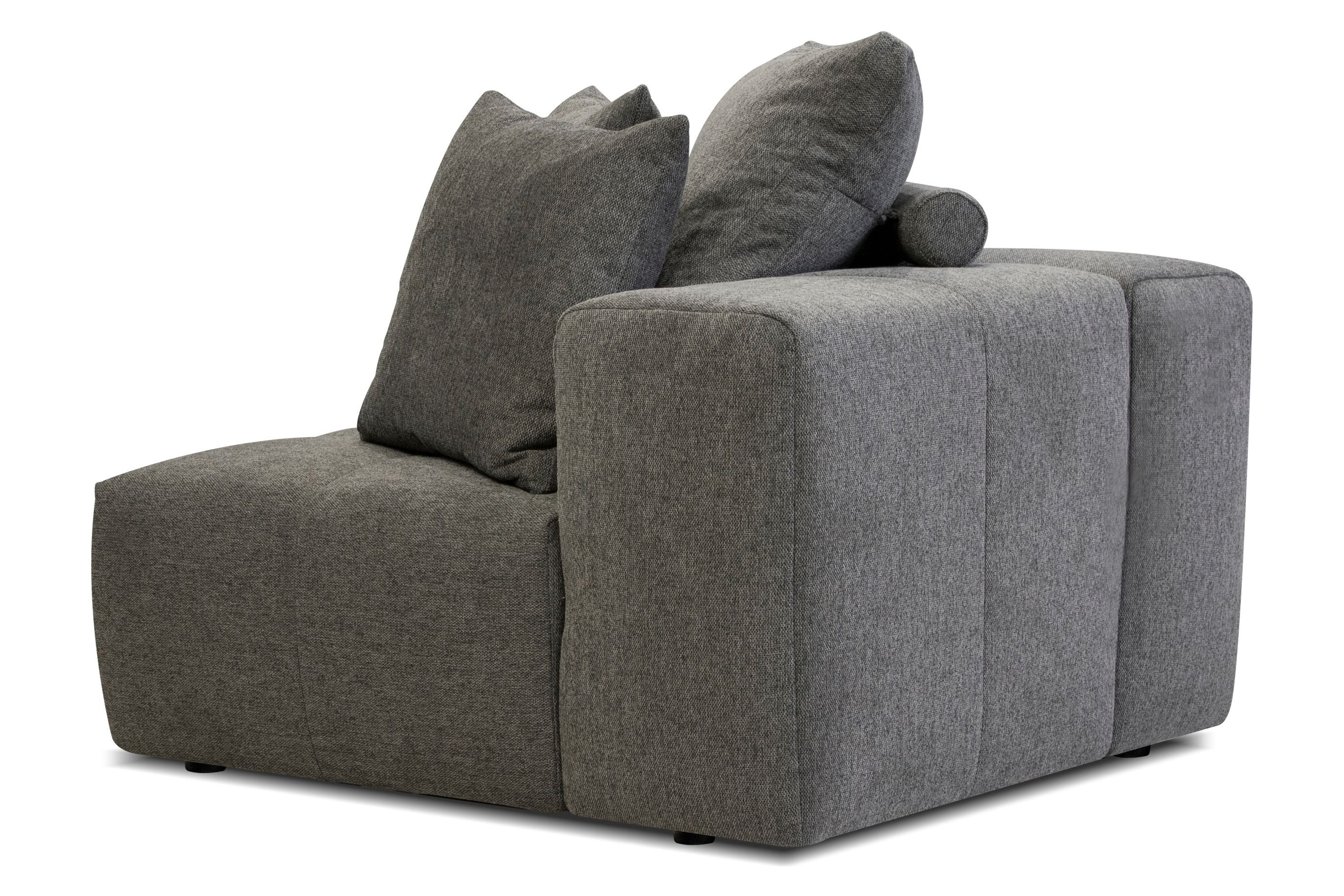 Mobital - Mallow Piece of Sectional in Gray Chenille, Fabric