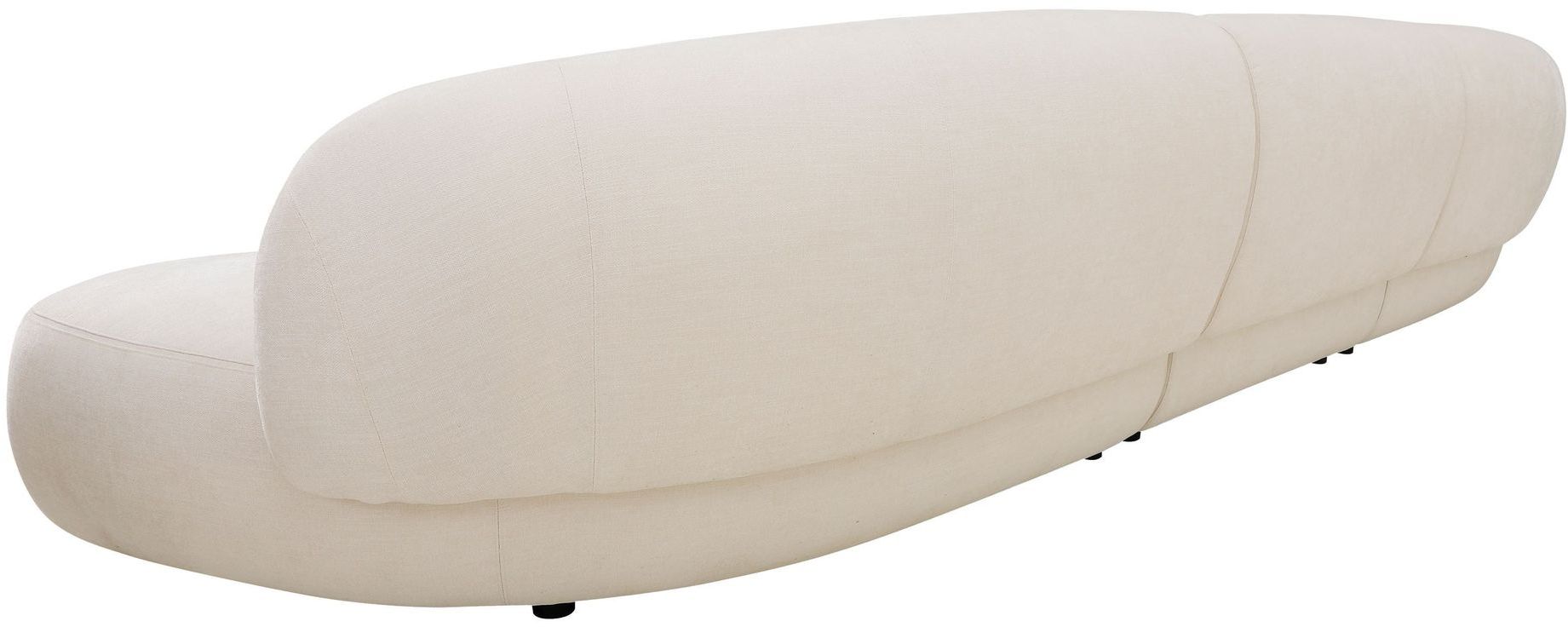 Mobital Moritz 3-Piece Chaise Facing Left Sectional - White, Fabric