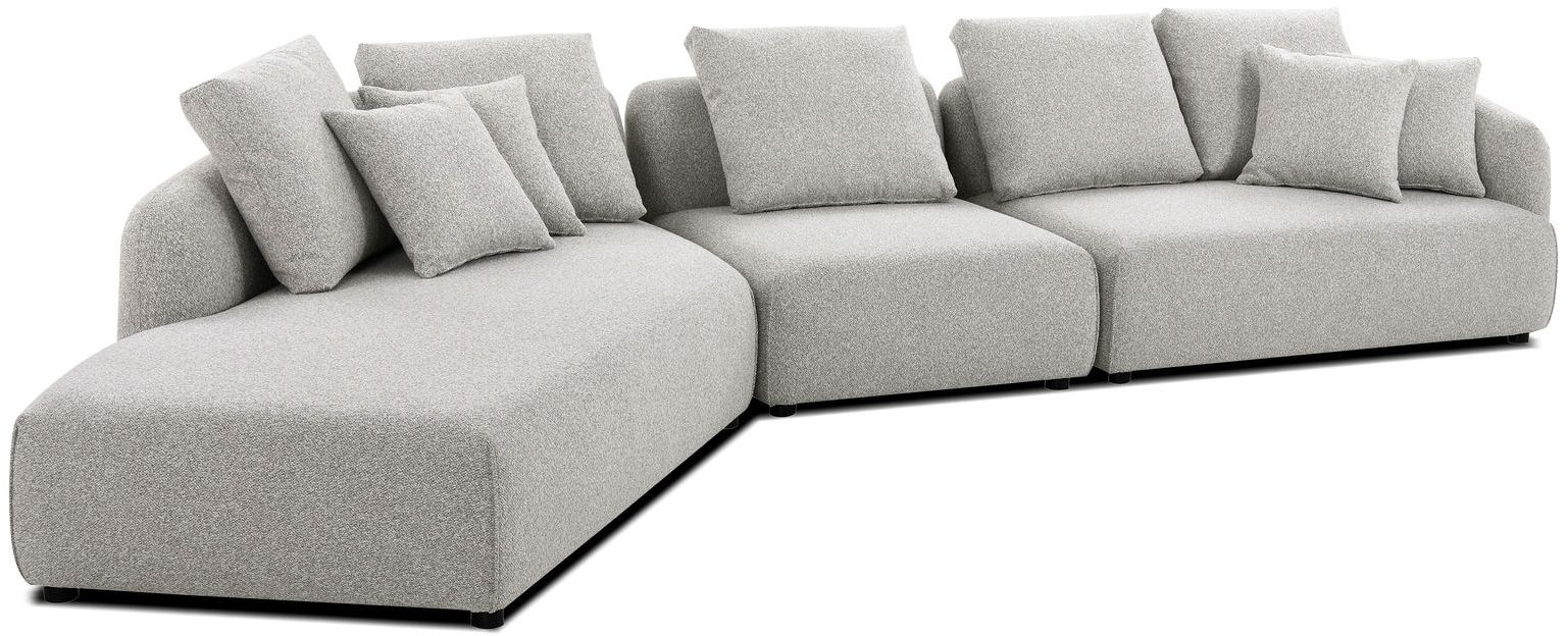 Mobital - Saba Sectional with Chaise LSF in Oat Tweed