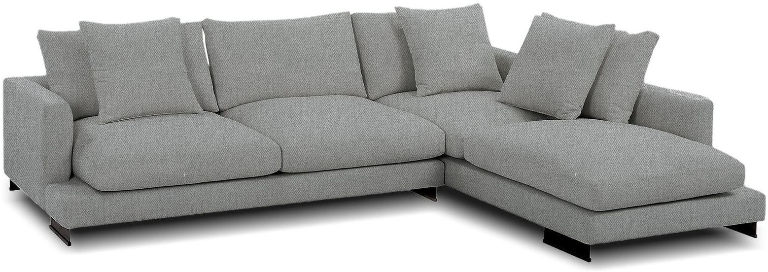 Mobital Weekender Left Facing Sectional - Gray, Tweed Fabric
