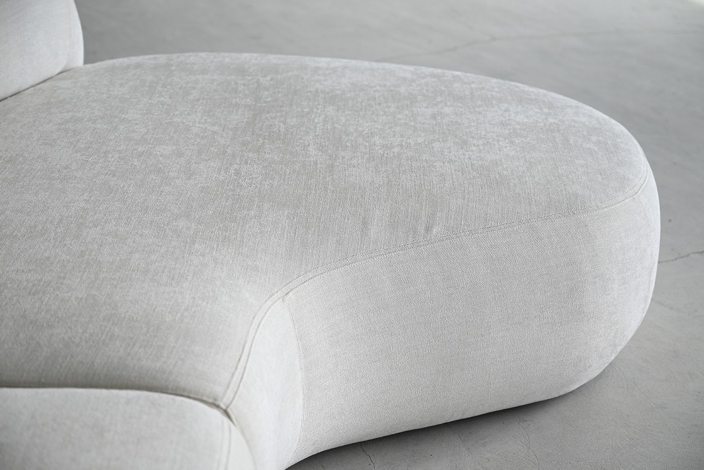 Mobital Moritz 2-Piece Chaise Facing Right Sectional - White, Fabric