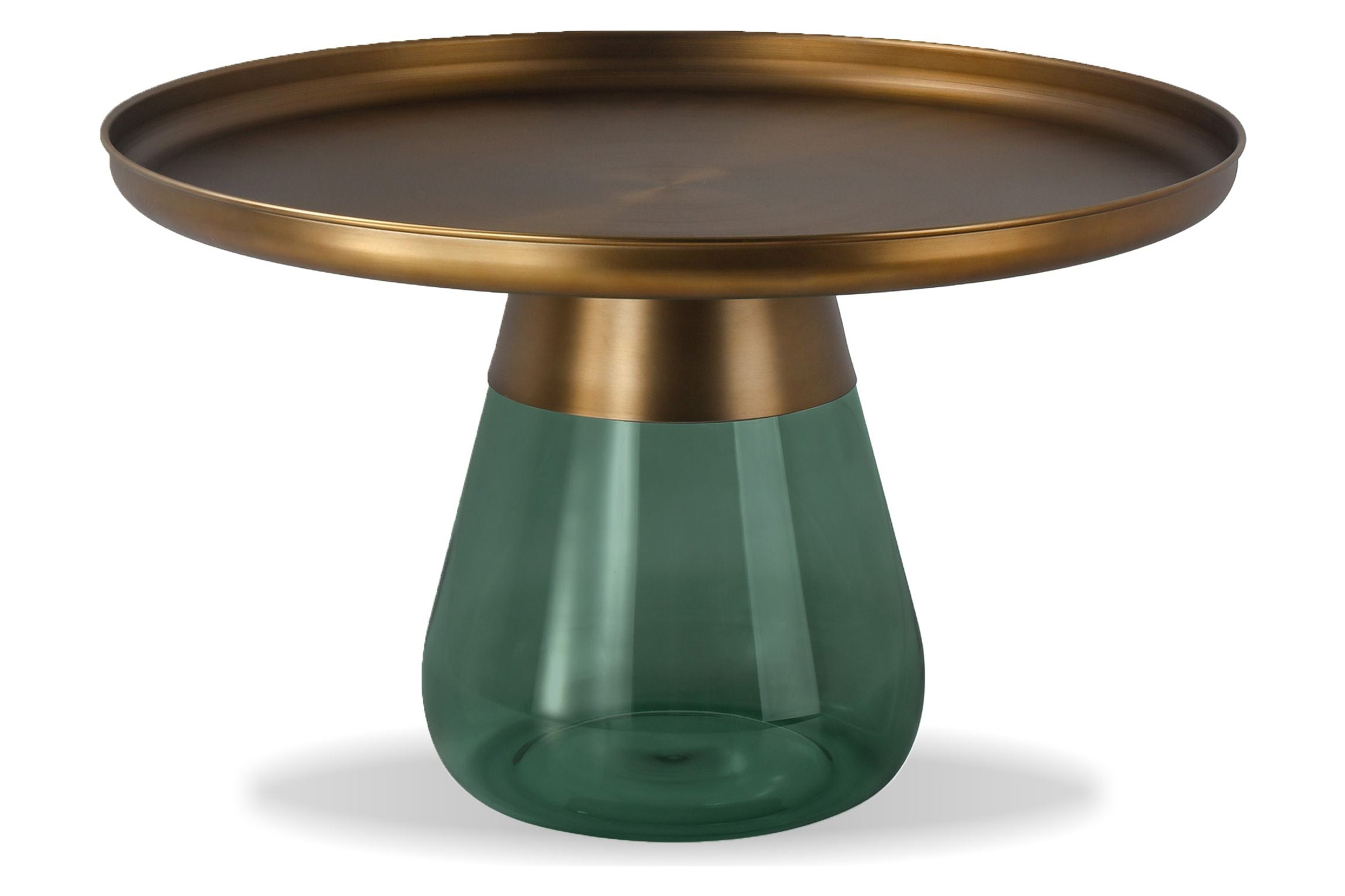 Mobital Duverre Round Coffee Table - Antique Brass, Metal/Glass