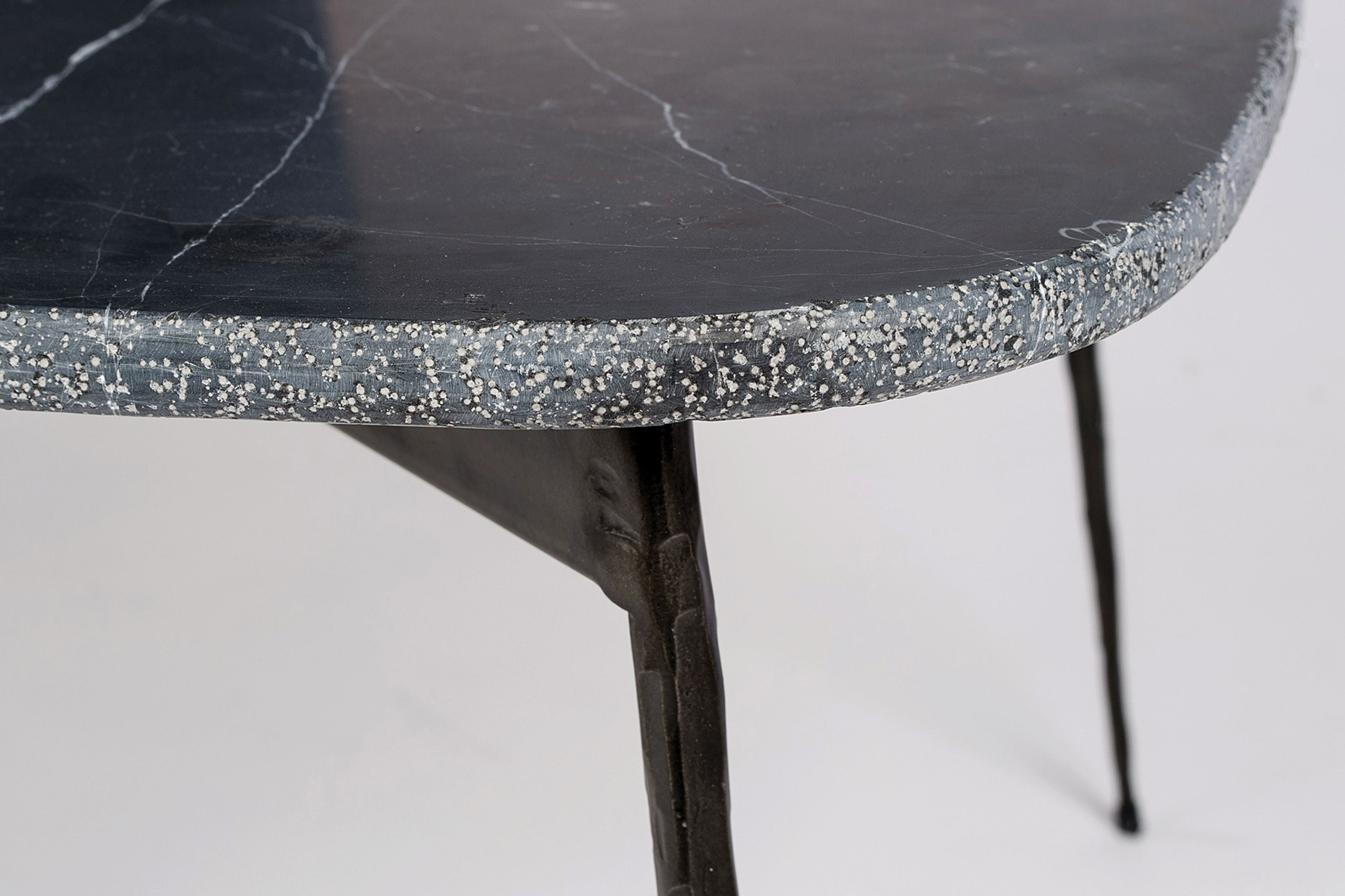 Mobital Flint Abstract Coffee Table - Black Marquina Marble, Large