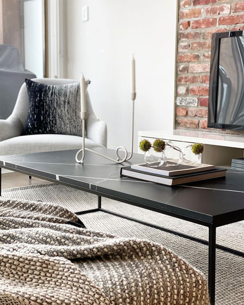Mobital Onix Rectangle Coffee Table - Black Marquina Marble