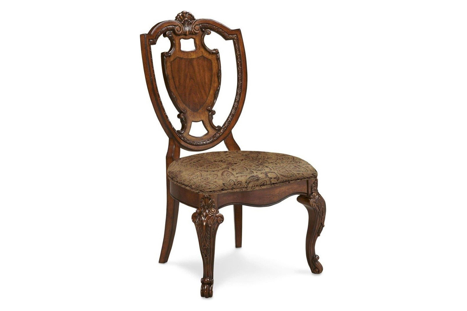 A.R.T. - Old World Shield Back Side Chair with Fabric Seat Set of 2