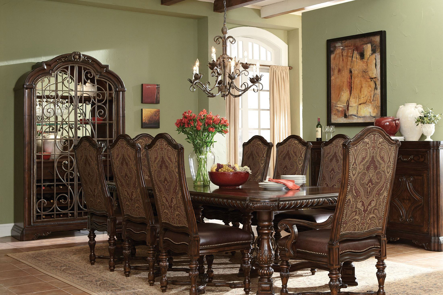 A.R.T. - Valencia Trestle Extendable Dining Room Set