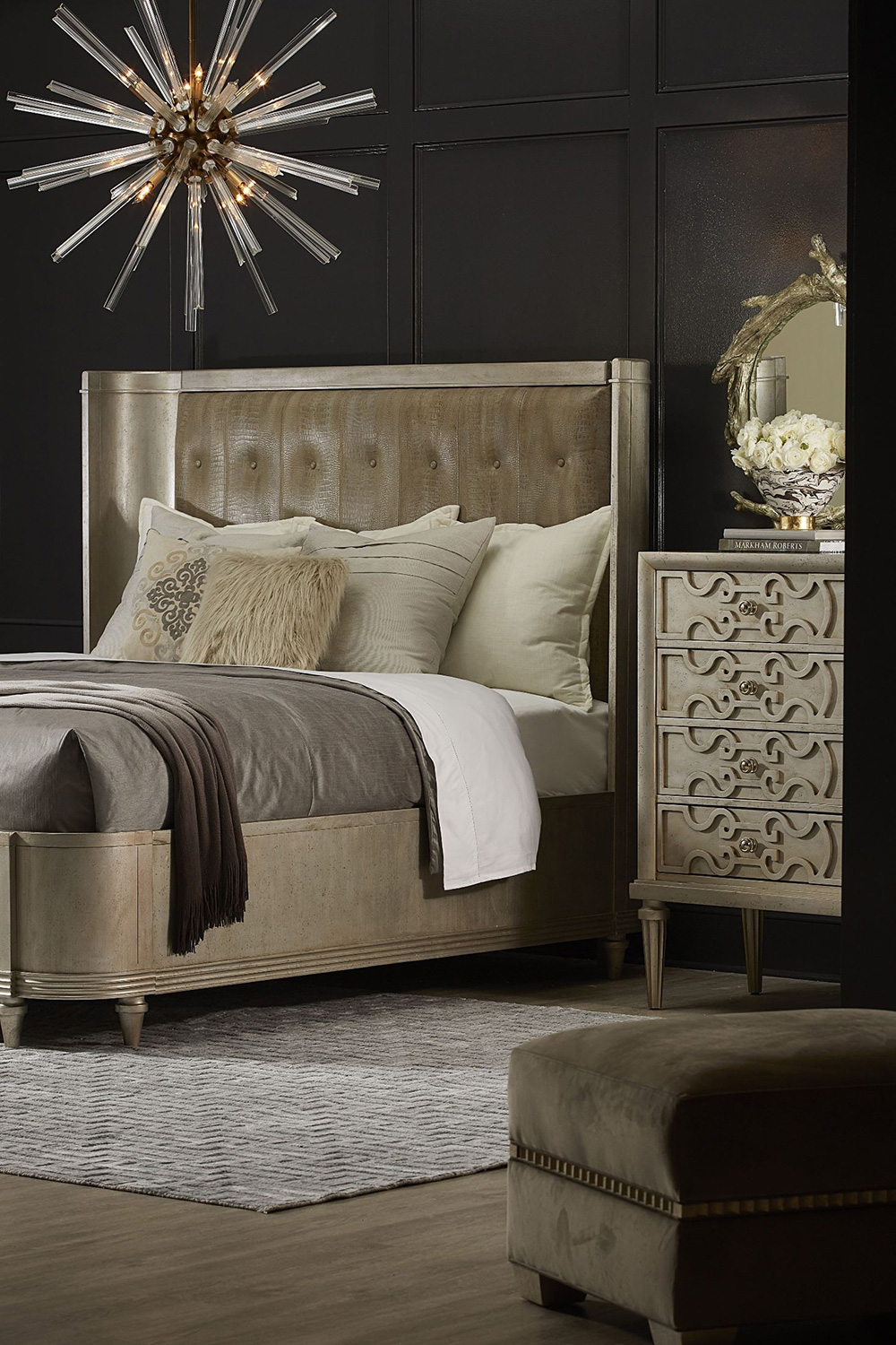 A.R.T. - Morrissey Bezel Lloyd Upholstered Shelter Bedroom Set