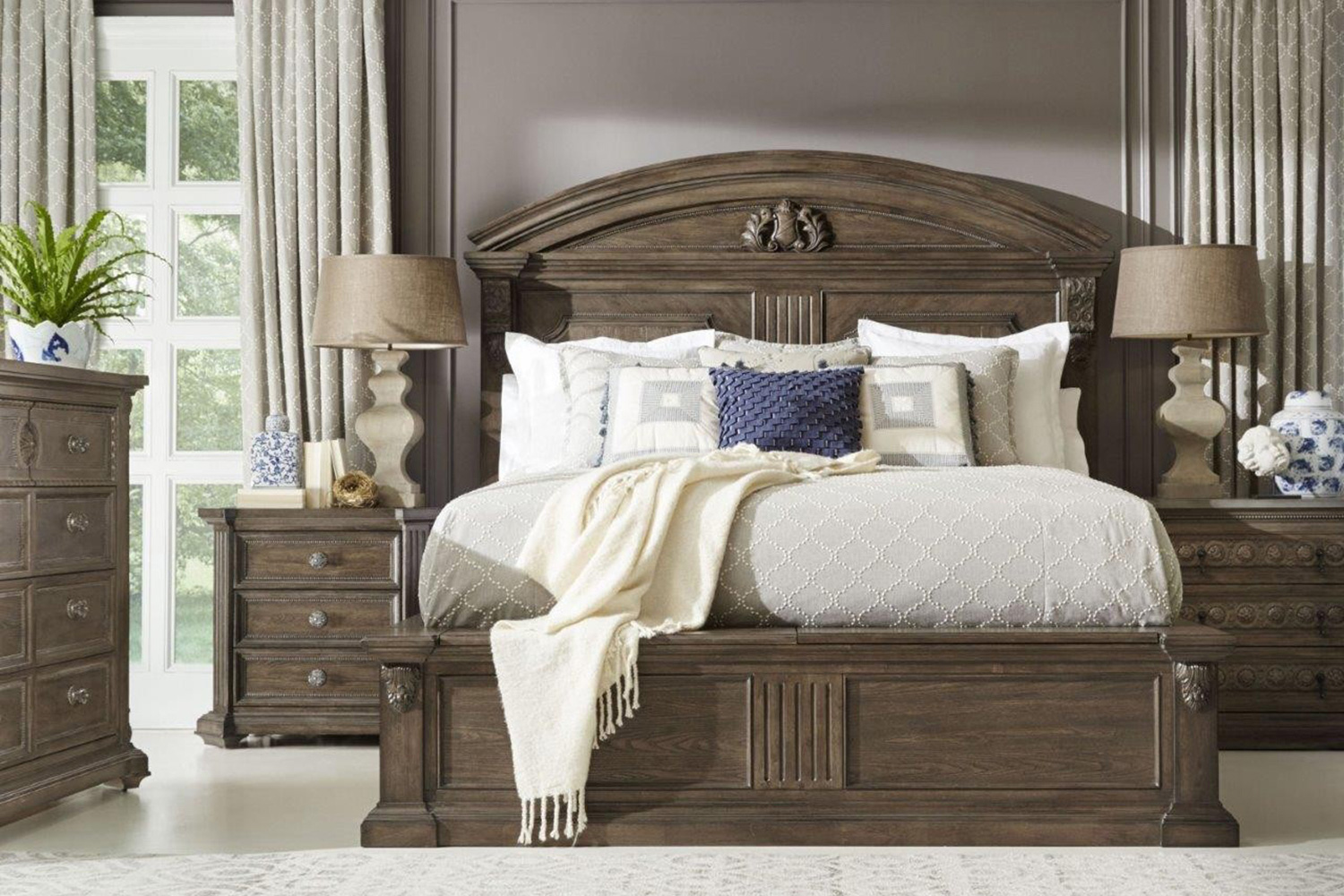 A.R.T. Vintage Salvage Walnut Chambers Panel Bed - California King Size