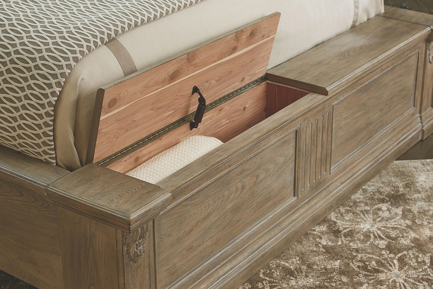 A.R.T. Arch Salvage Parchment Chambers Panel Bed - King Size