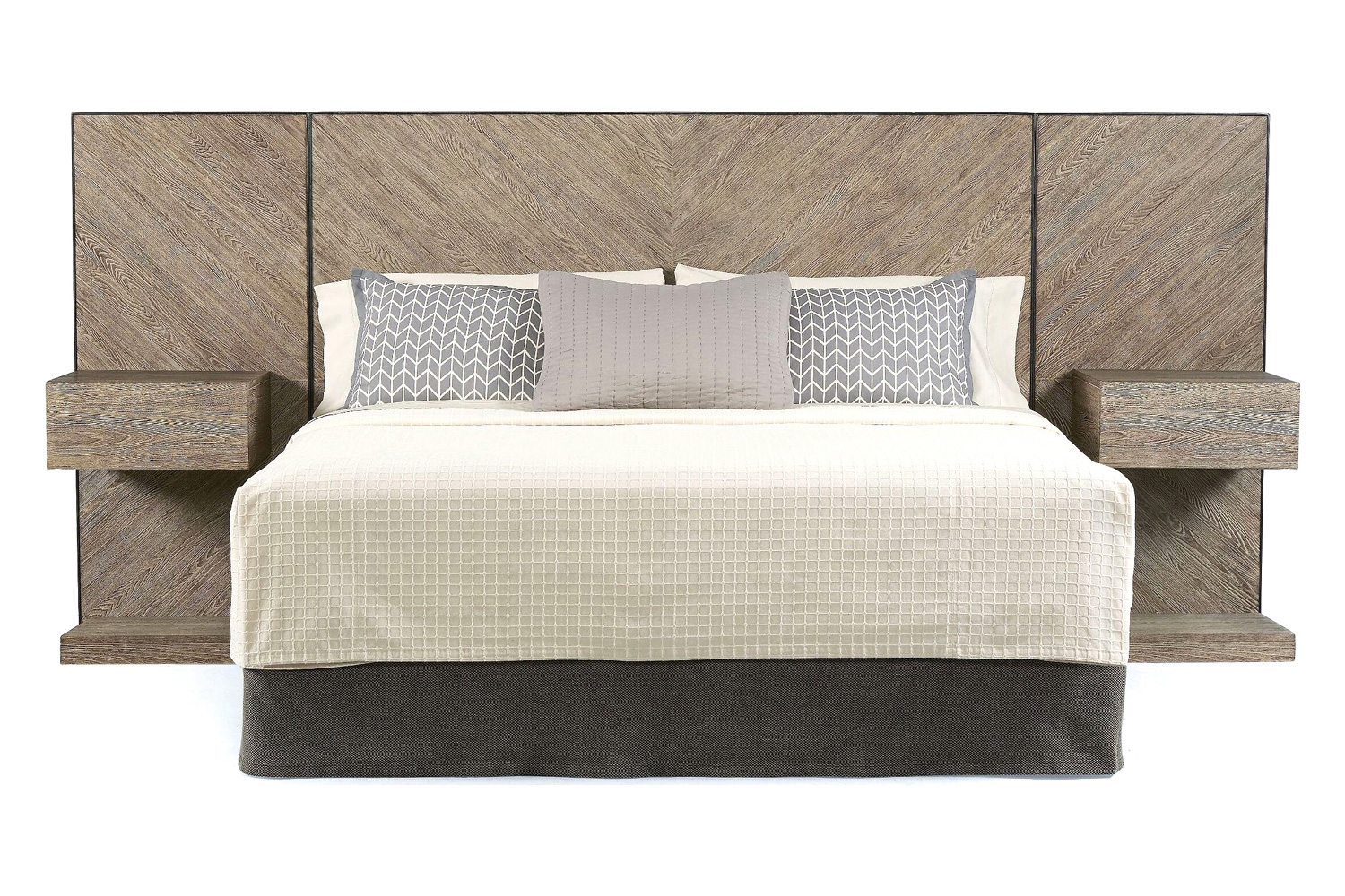 A.R.T. Epicenters Austin Brown Cedar Park Wall Panel Bed with Nightstand - Queen Size