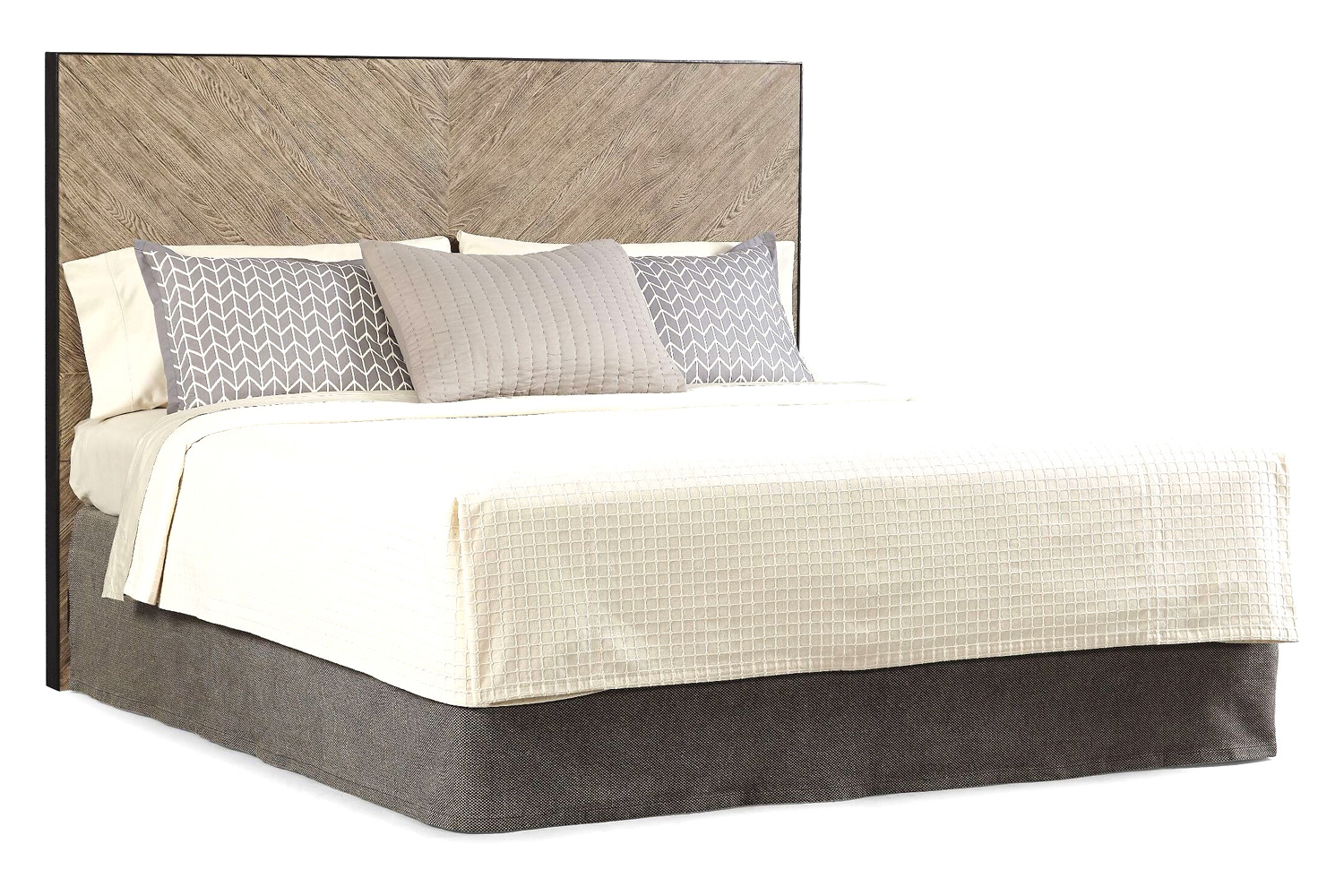 A.R.T. Epicenters Austin Brown Cedar Park Wall Panel Bed with Nightstand - King Size