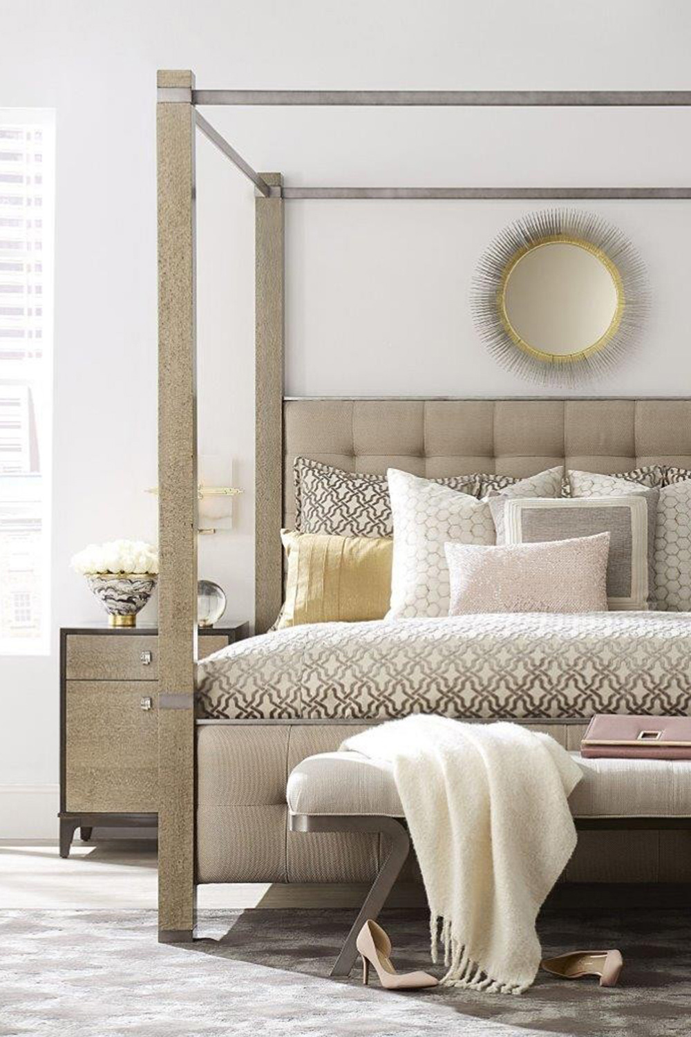 A.R.T. Prossimo Pizza Alto Upholstered Canopy Bed - California King Size