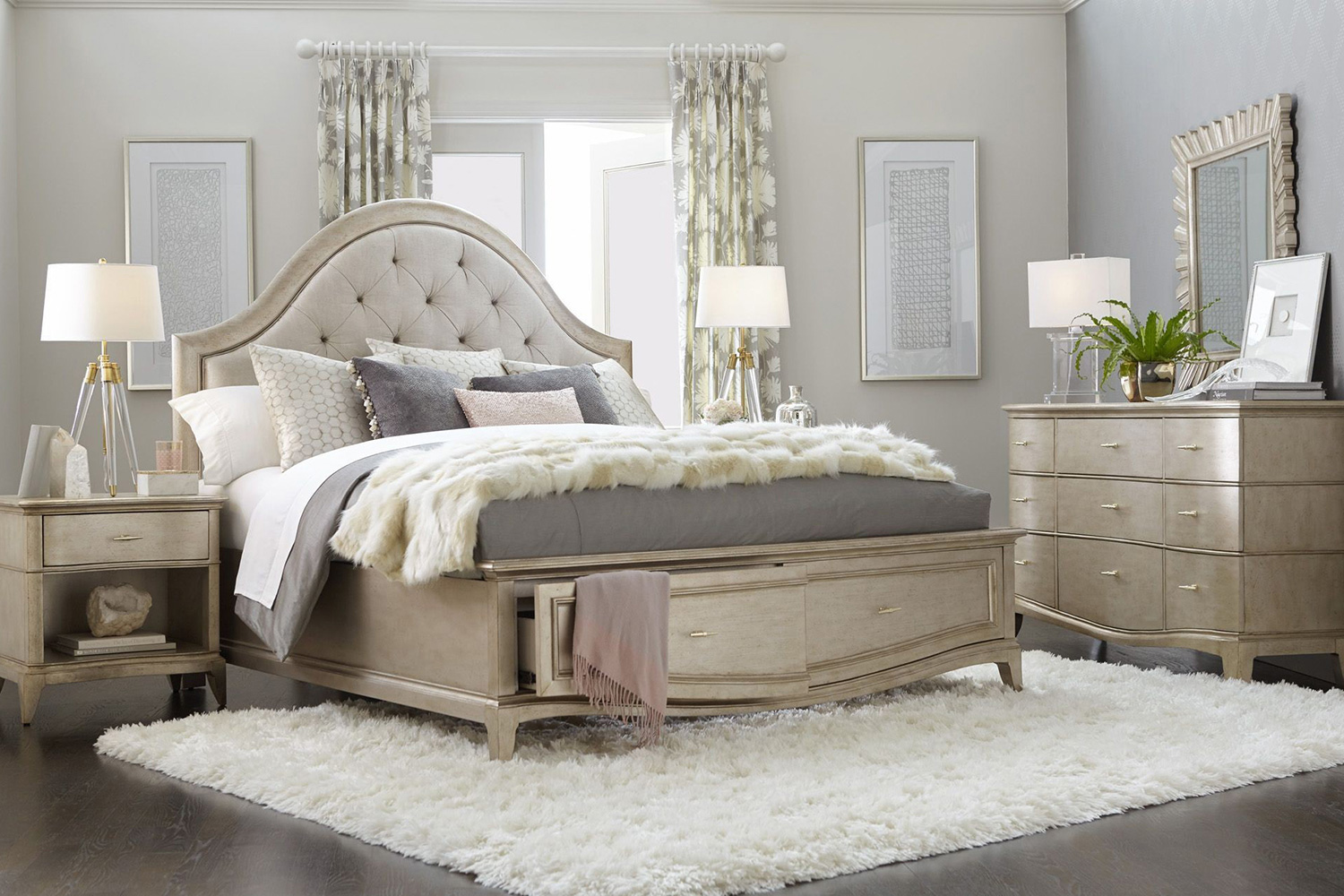 A.R.T. - Starlite Silver Open Nightstand