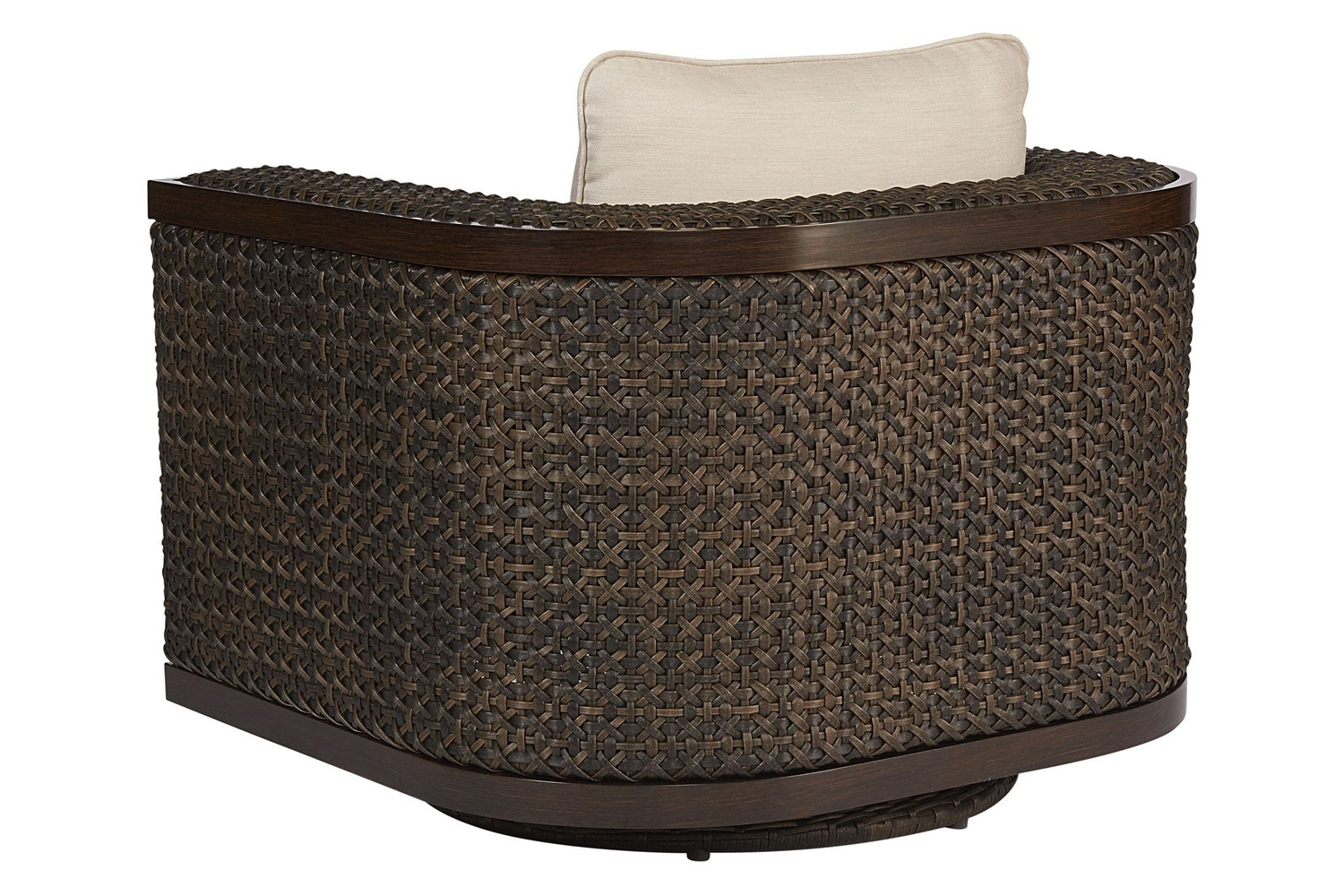 A.R.T. - Epicenters Ebony Brentwood Wicker Outdoor Swivel Rocking Club Chair