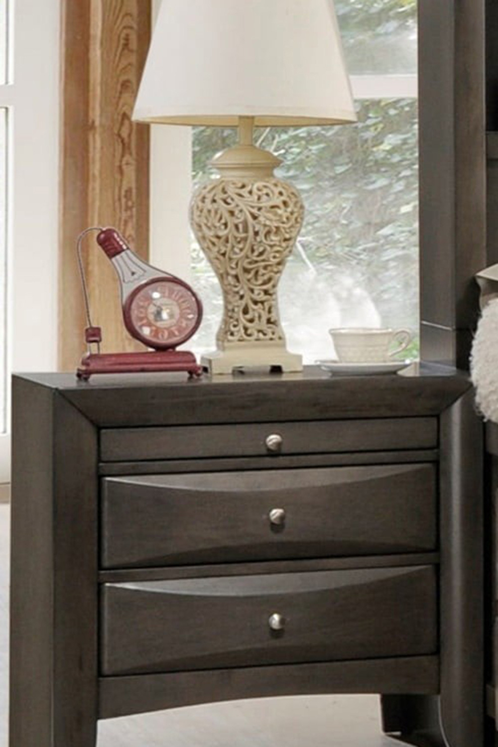 ACME™ Ireland Bookcase Storage Bedroom Set Gray Oak 22700Q;22704