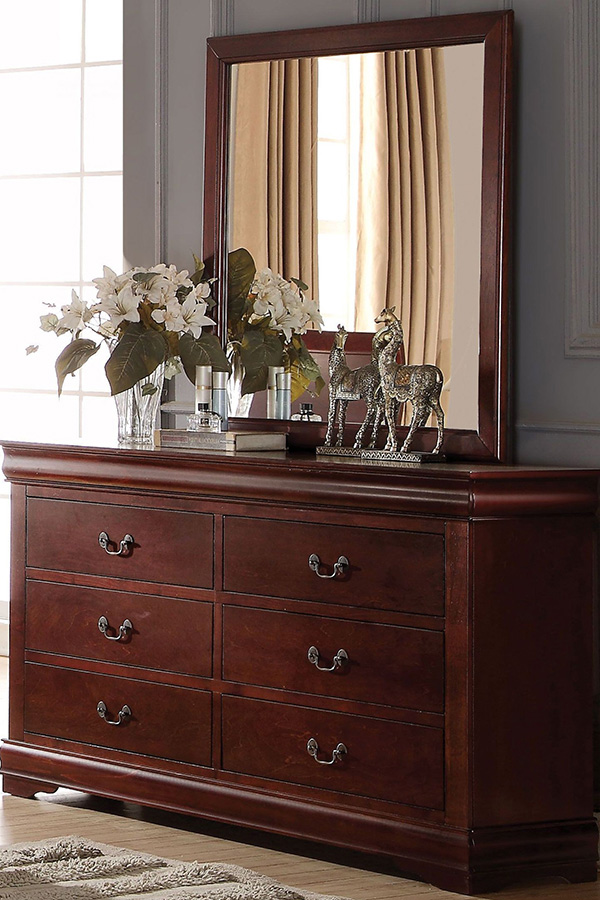 ACME Louis Philippe Mirror - Cherry Brown