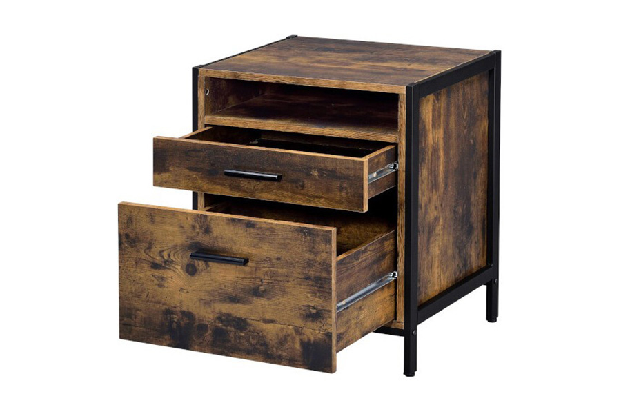 ACME - Juvanth Nightstand in Rustic Oak/Black
