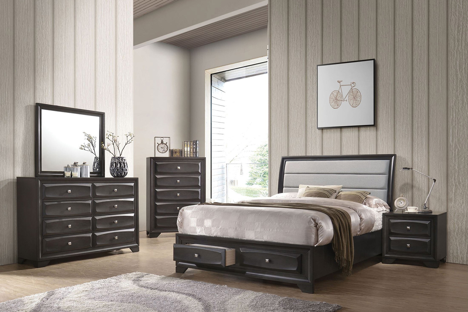 ACME - Soteris Nightstand in Antique Gray