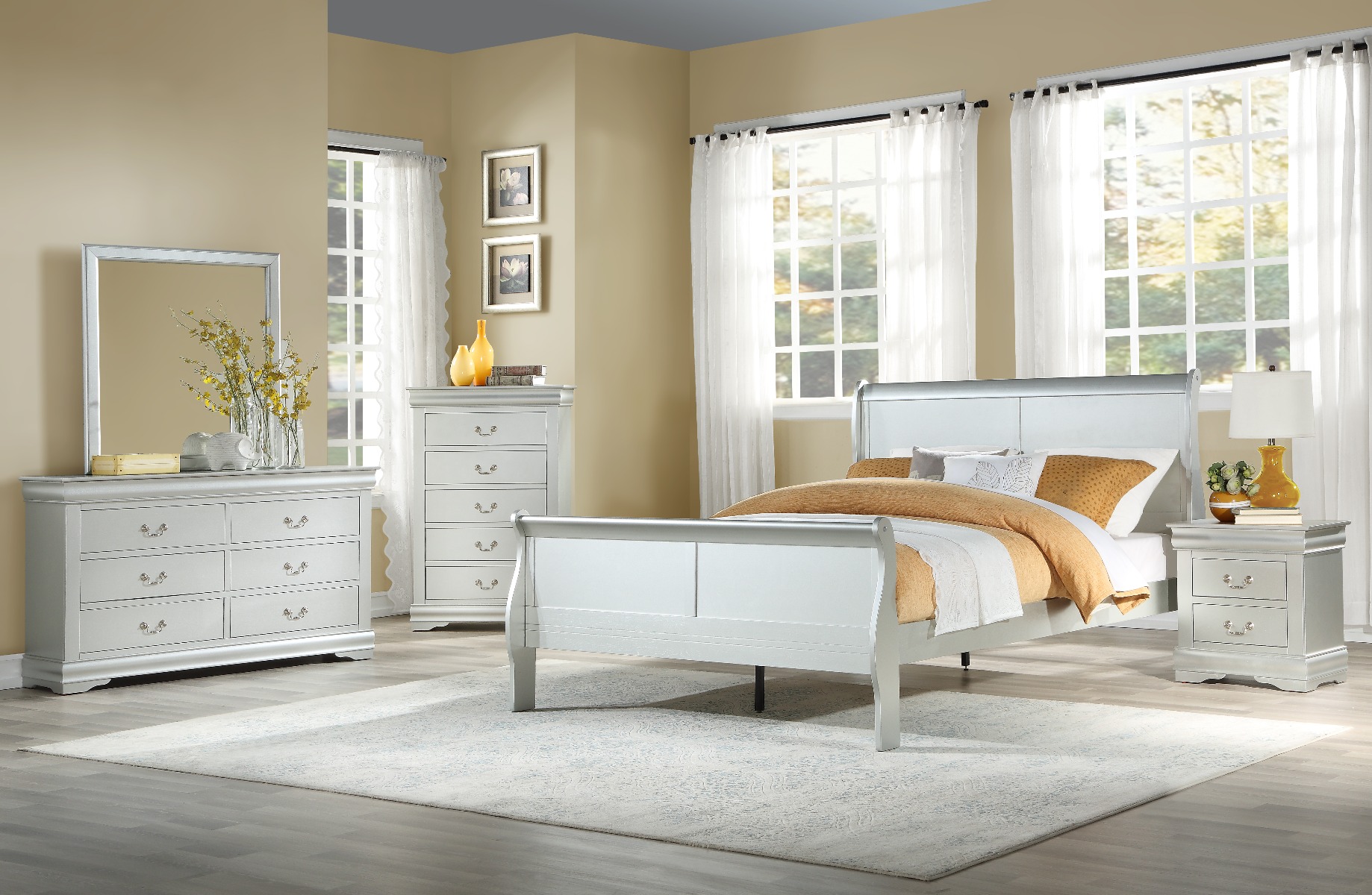 ACME Louis Philippe EK Bed - Platinum